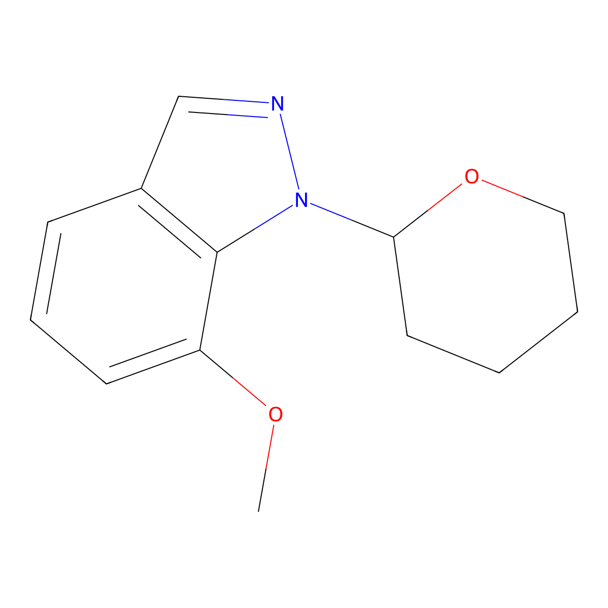 1-(Tetrahydro-2H-pyran-2-YL)-7-methoxy-1H-indazole molecular structure, CAS 1337881-05-6