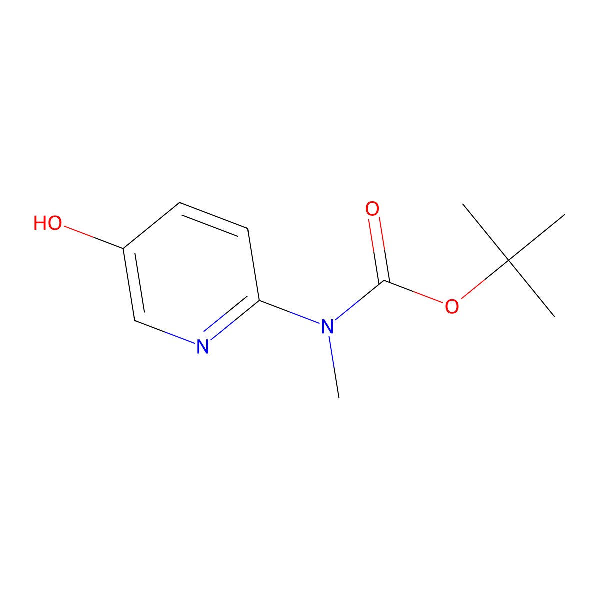 tert-Butyl (5-hydroxypyridin-2-yl)(methyl)carbamate molecular structure, CAS 1337881-09-0