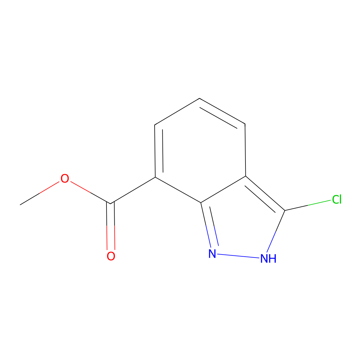 Methyl 3-chloro-1H-indazole-7-carboxylate molecular structure, CAS 1337881-10-3