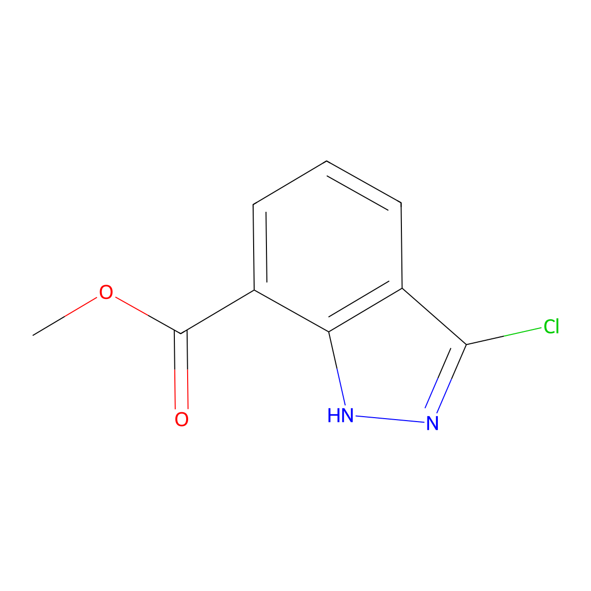 Methyl 3-chloro-1H-indazole-7-carboxylate molecular structure, CAS 1337881-10-3