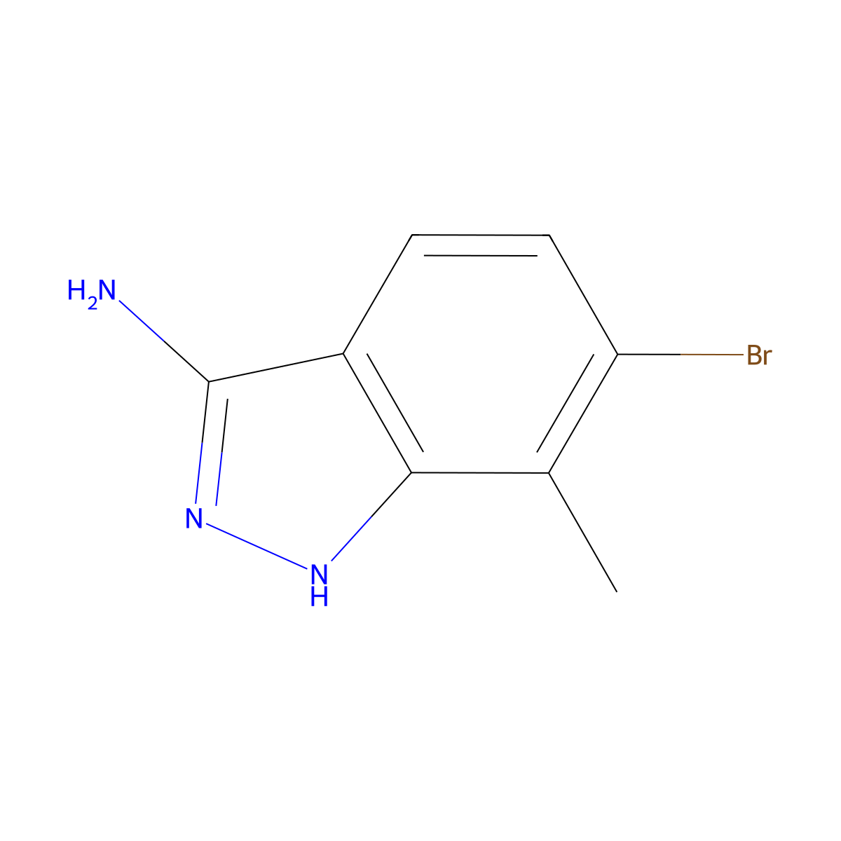 6-Bromo-7-methyl-1H-indazol-3-amine molecular structure, CAS 1337881-21-6