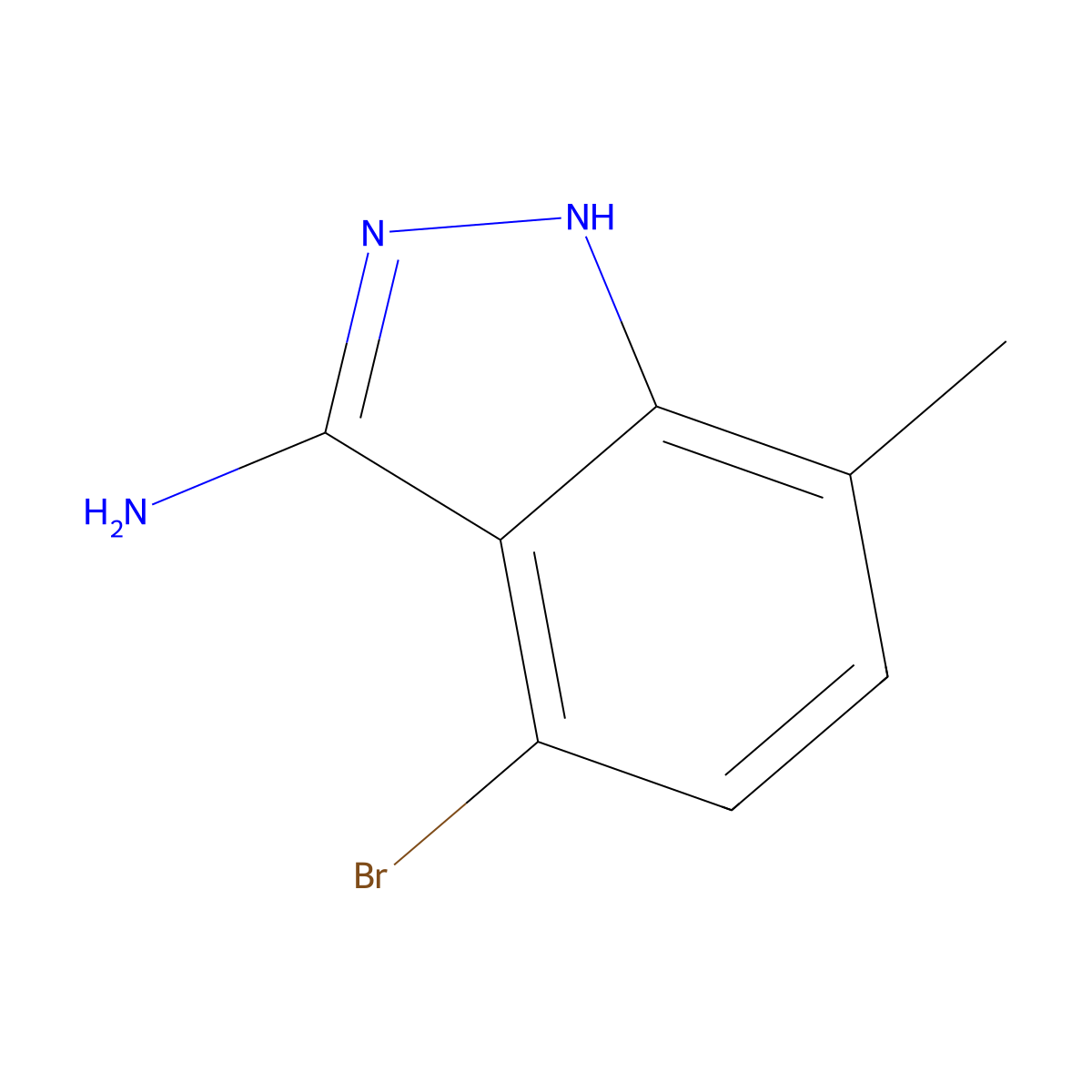 4-Bromo-7-methyl-1H-indazol-3-amine molecular structure, CAS 1337881-26-1