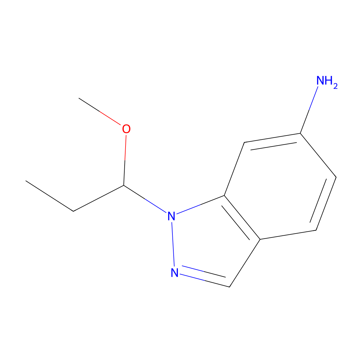 1-(1-Methoxypropyl)-1H-indazol-6-aMine molecular structure, CAS 1337881-41-0