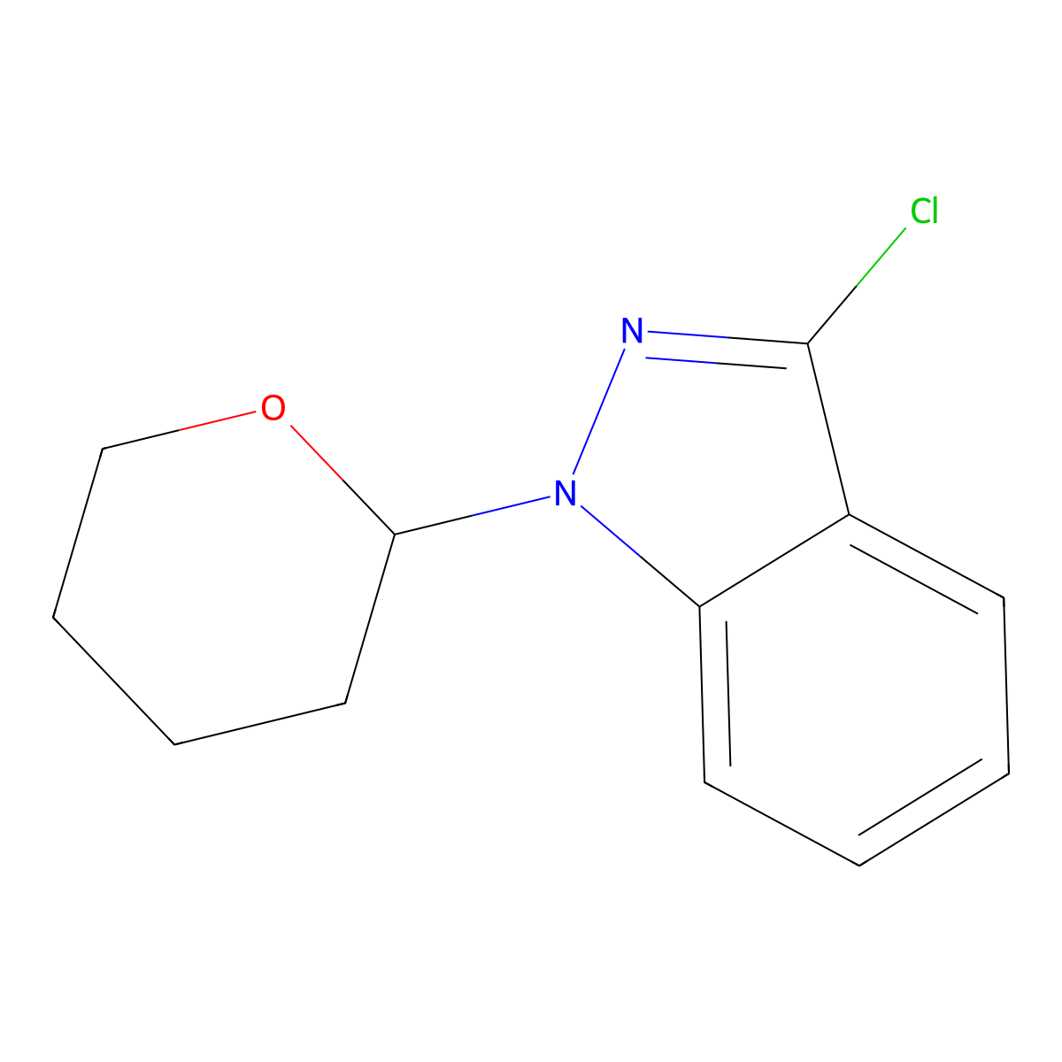 3-Chloro-1-(tetrahydro-2H-pyran-2-YL)-1H-indazole molecular structure, CAS 1337881-44-3