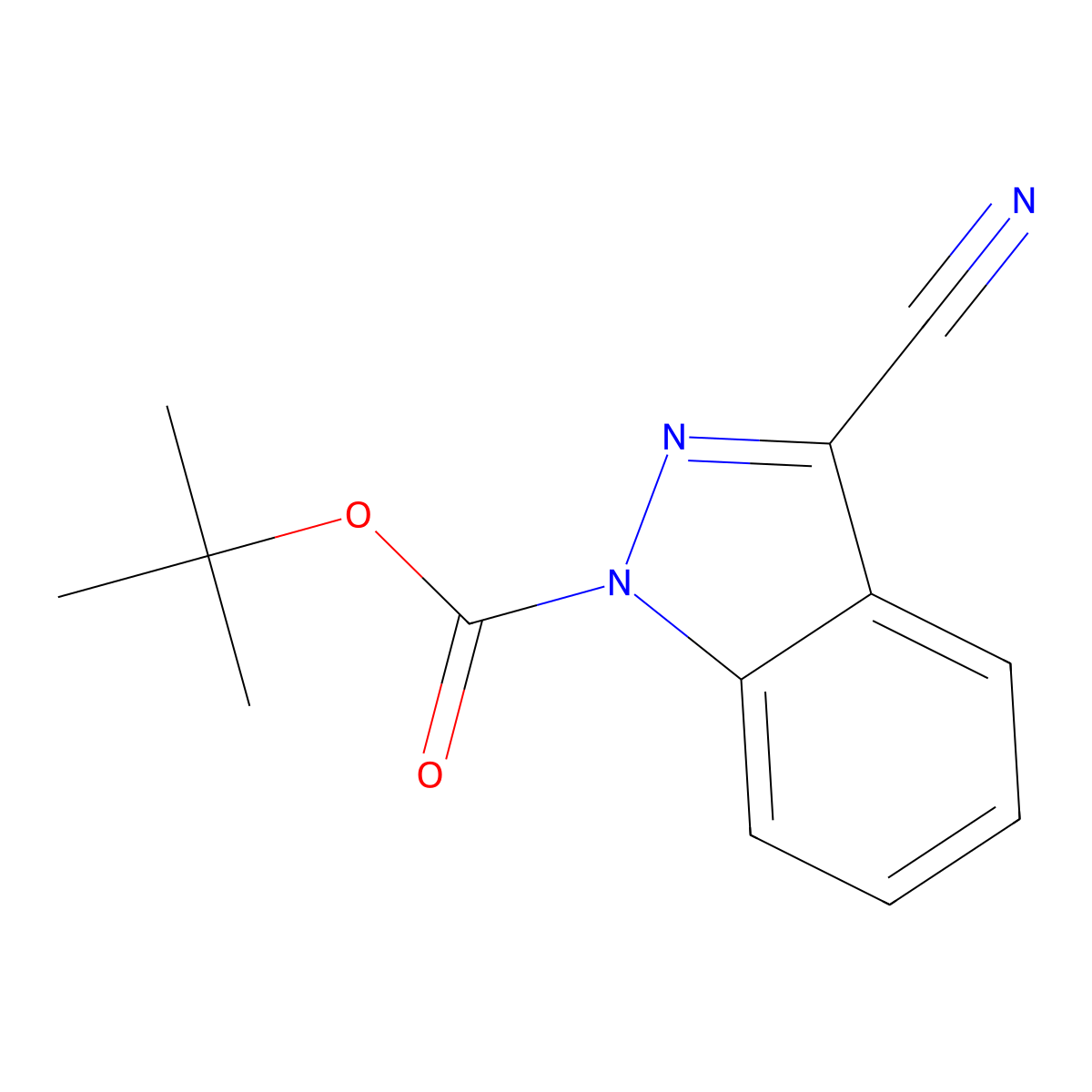 tert-Butyl 3-cyano-1H-indazole-1-carboxylate molecular structure, CAS 1337881-54-5