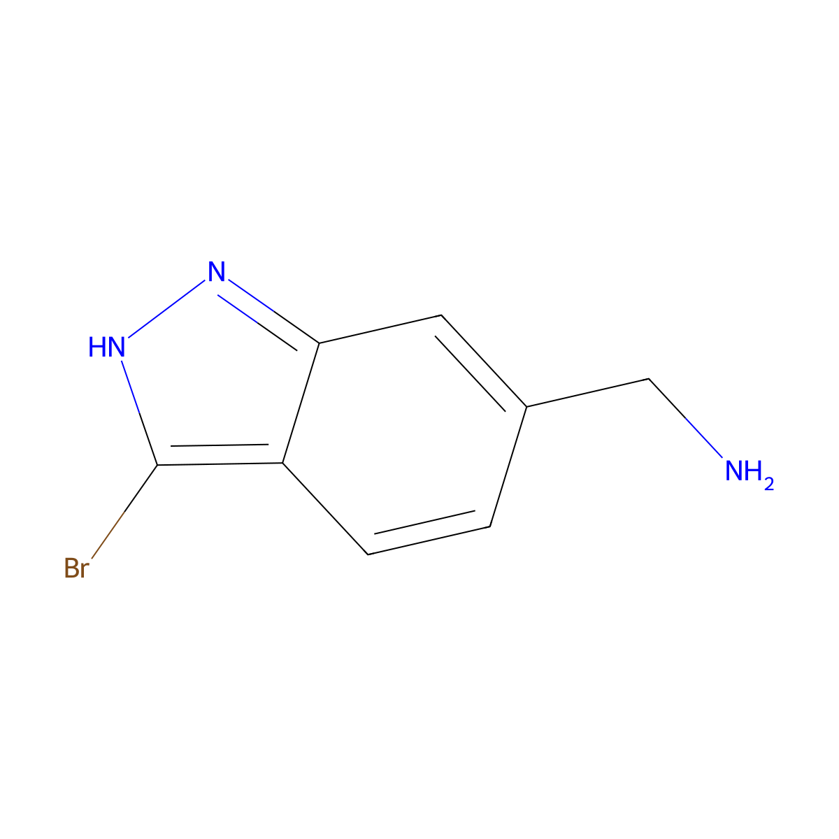 (3-Bromo-1H-indazol-6-yl)methanamine molecular structure, CAS 1337881-58-9