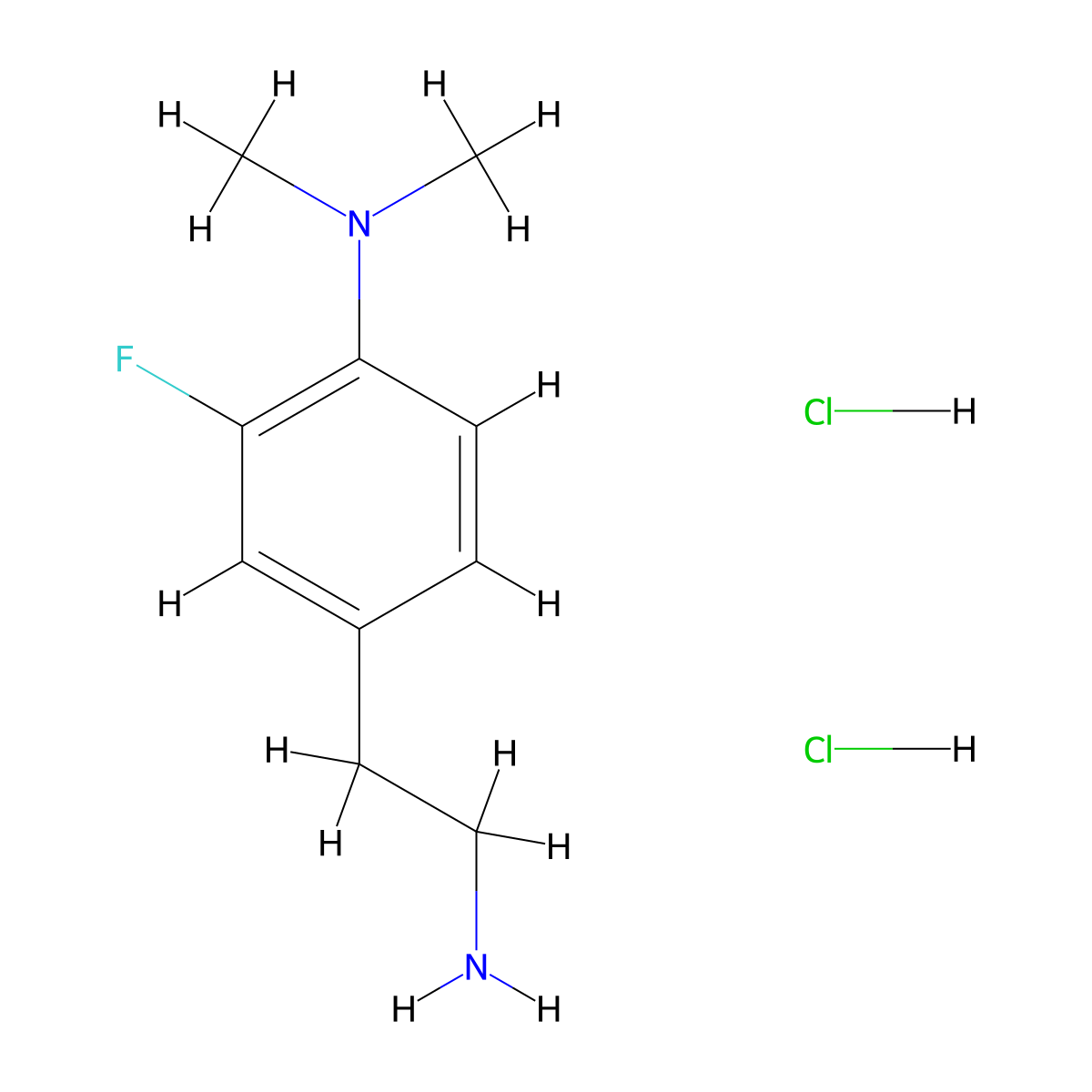 4-(2-Aminoethyl)-2-fluoro-N,N-dimethylbenzenamine dihydrochloride molecular structure, CAS 1337881-66-9