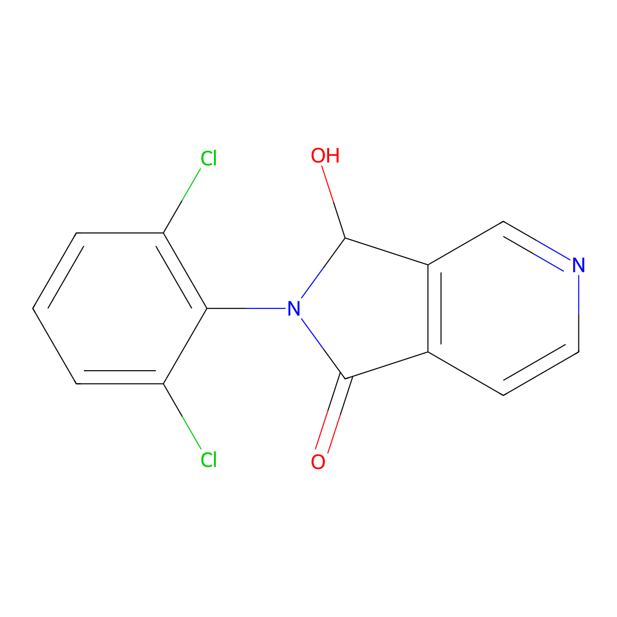 2-(2,6-Dichlorophenyl)-2,3-dihydro-3-hydroxypyrrolo[3,4-c]pyridin-1-one molecular structure, CAS 1337881-94-3
