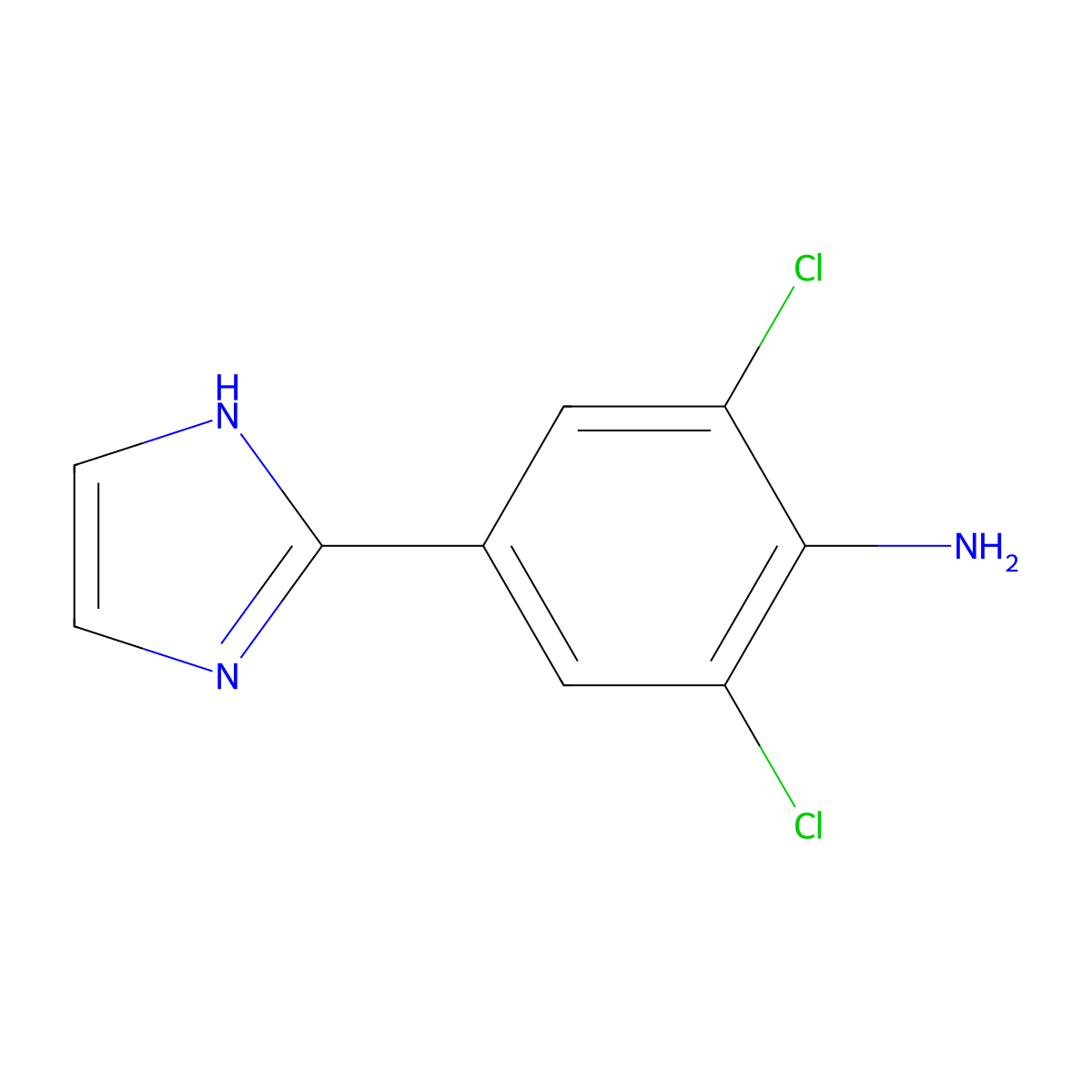 2,6-dichloro-4-(1H-imidazol-2-yl)aniline molecular structure, CAS 1337882-05-9