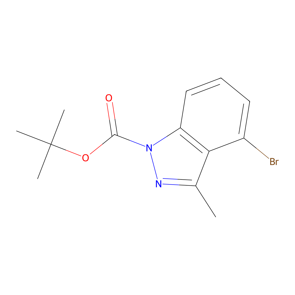 1H-Indazole-1-carboxylic acid, 4-bromo-3-methyl-, 1,1-dimethylethyl ester molecular structure, CAS 1337882-37-7