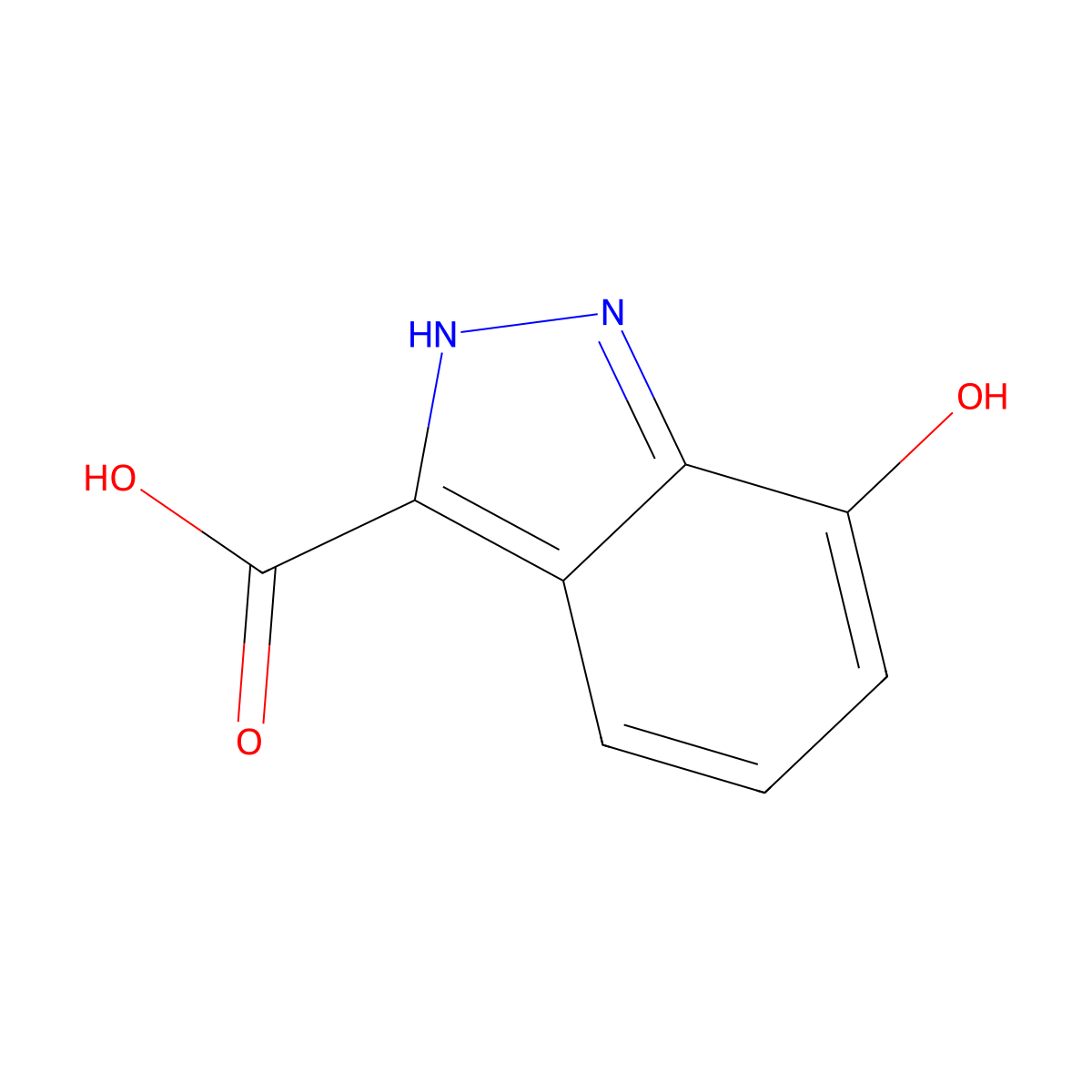 7-hydroxy-1H-indazole-3-carboxylic acid molecular structure, CAS 1337882-49-1