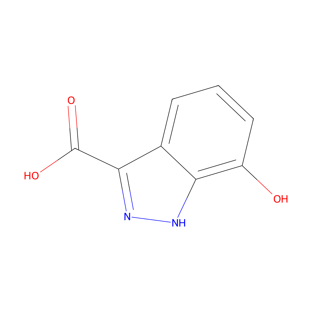 7-hydroxy-1H-indazole-3-carboxylic acid molecular structure, CAS 1337882-49-1