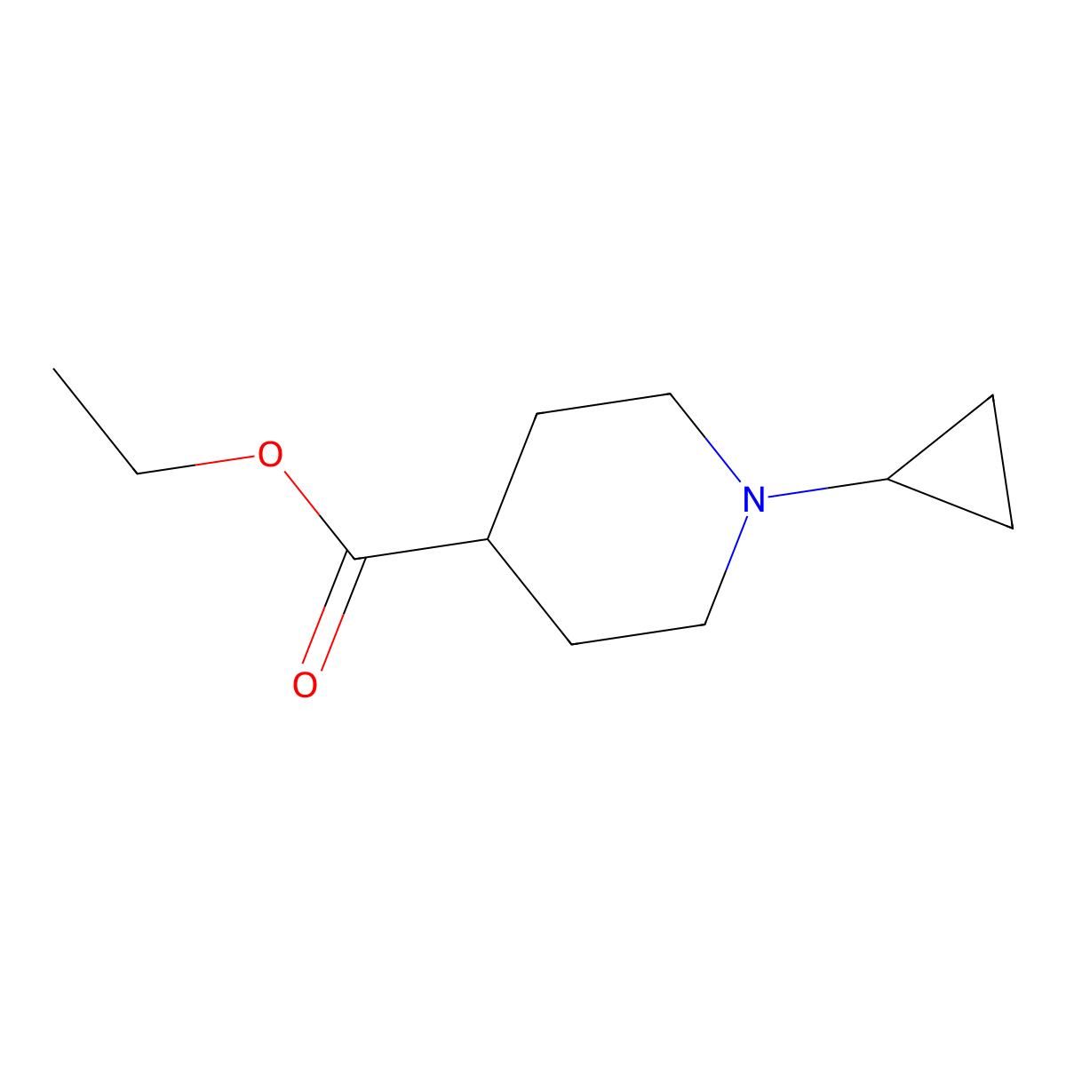 Ethyl 1-cyclopropylpiperidine-4-carboxylate molecular structure, CAS 1337882-62-8