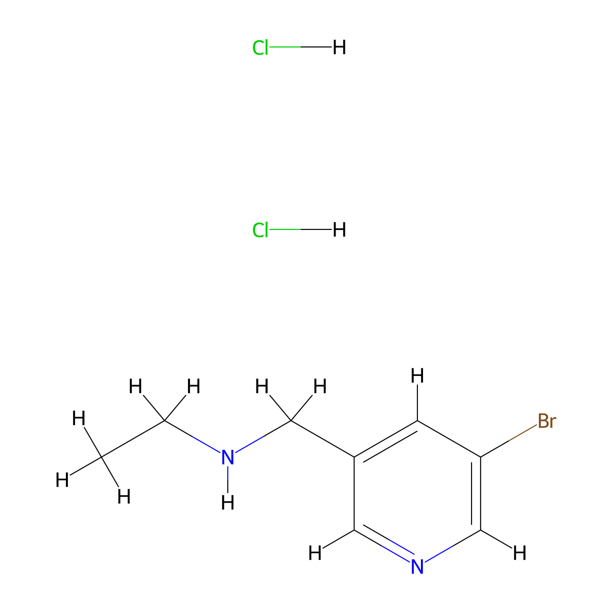 ((5-Bromopyridin-3-yl)methyl)(ethyl)amine dihydrochloride molecular structure, CAS 1337882-65-1