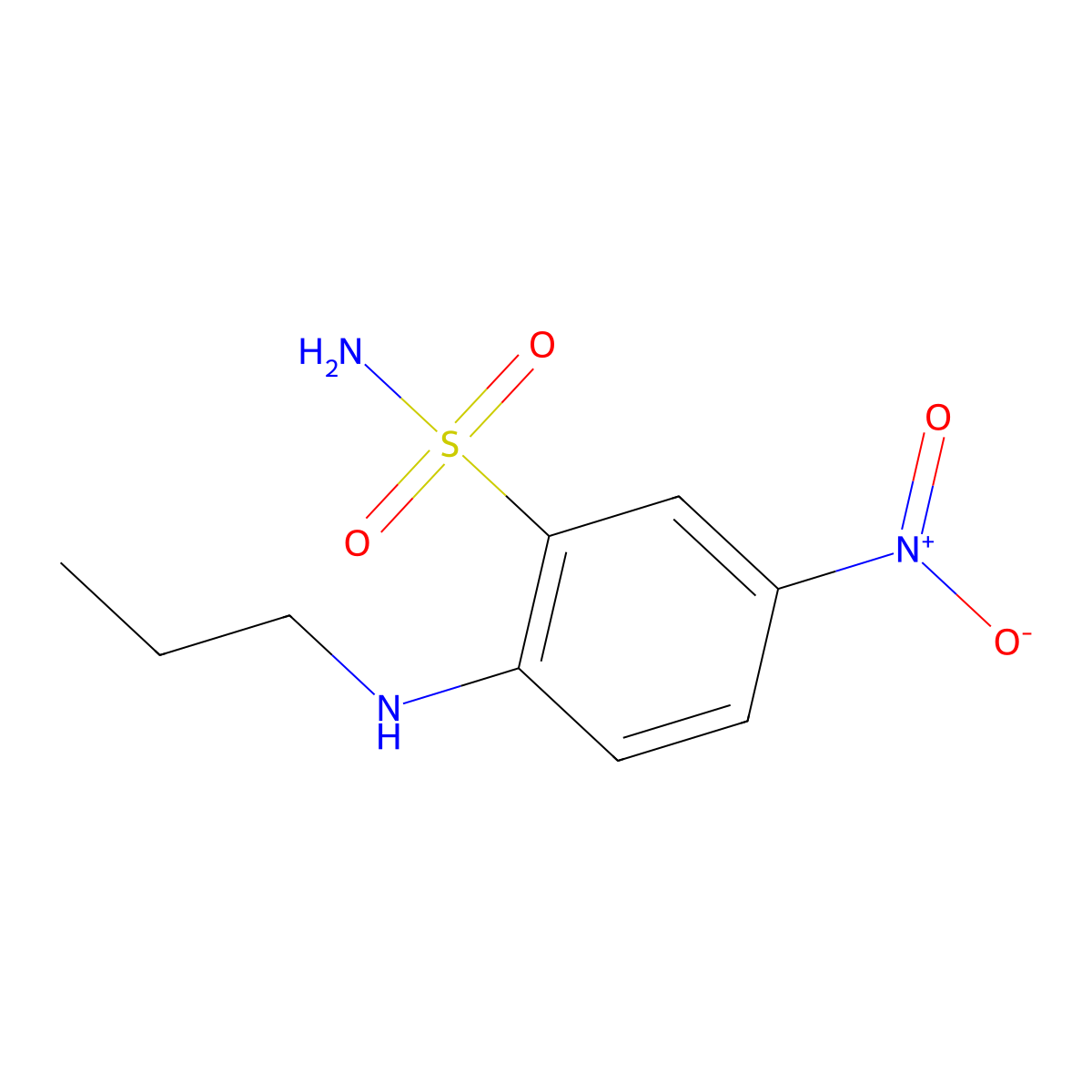 5-Nitro-2-(propylamino)benzene-1-sulfonamide molecular structure, CAS 1337888-68-2