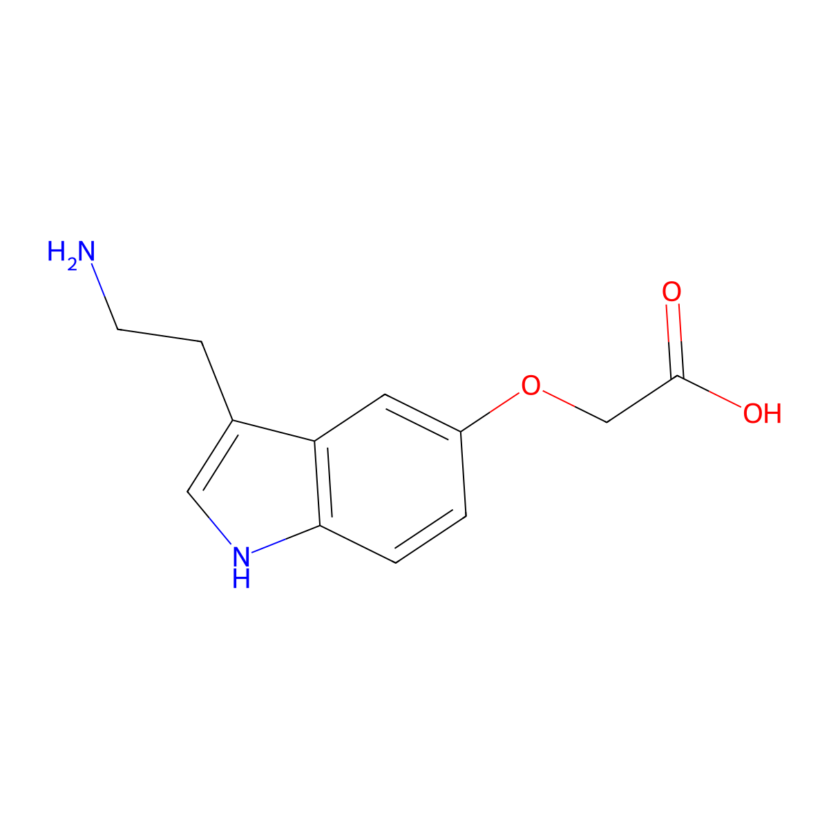 2-(3-(2-aminoethyl)-1H-indol-5-yloxy)acetic acid molecular structure, CAS 133790-09-7