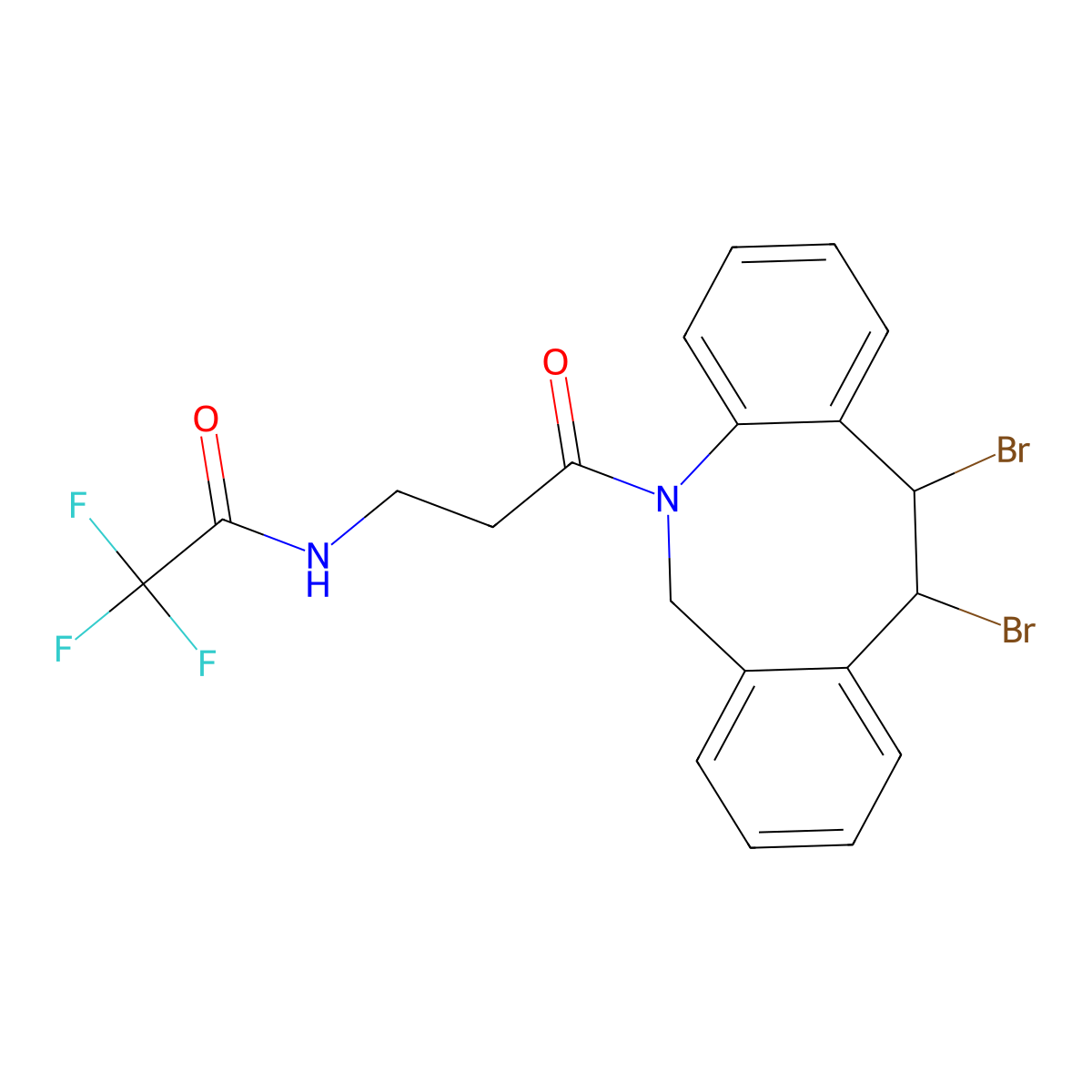 N-[3-(11,12-Dibromo-11,12-dihydrodibenz[b,f]azocin-5(6H)-yl)-3-oxopropyl]-2,2,2-trifluoroacetamide molecular structure, CAS 1337920-22-5