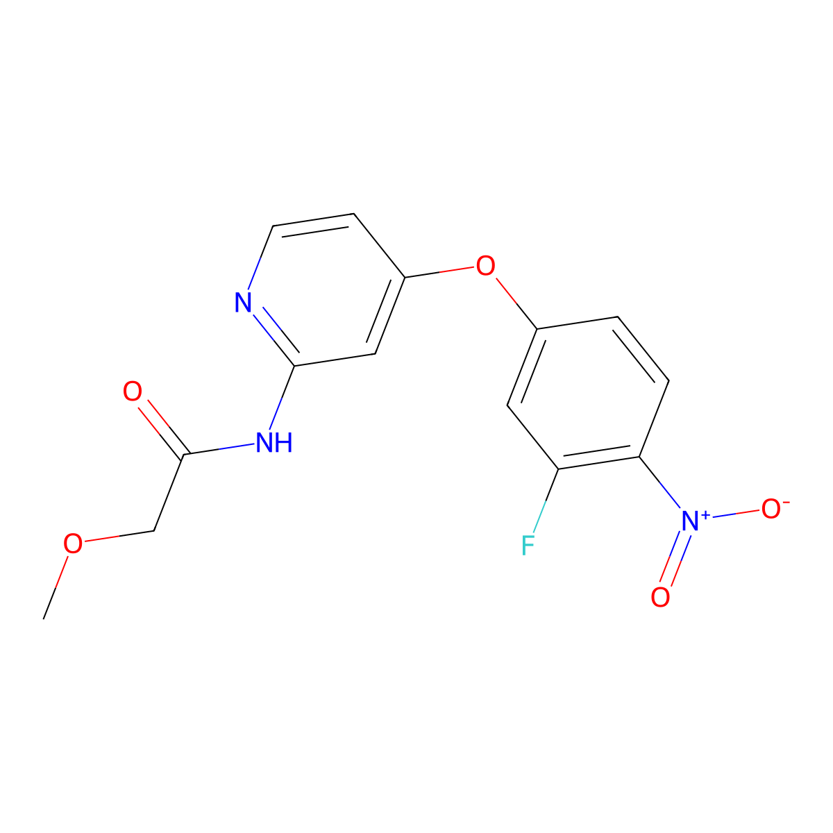 N-(4-(3-Fluoro-4-nitrophenoxy)pyridin-2-yl)-2-methoxyacetamide molecular structure, CAS 1337931-76-6