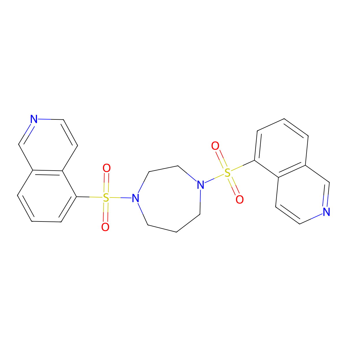 1,4-Bis(isoquinolin-5-ylsulfonyl)-1,4-diazepane molecular structure, CAS 1337967-93-7