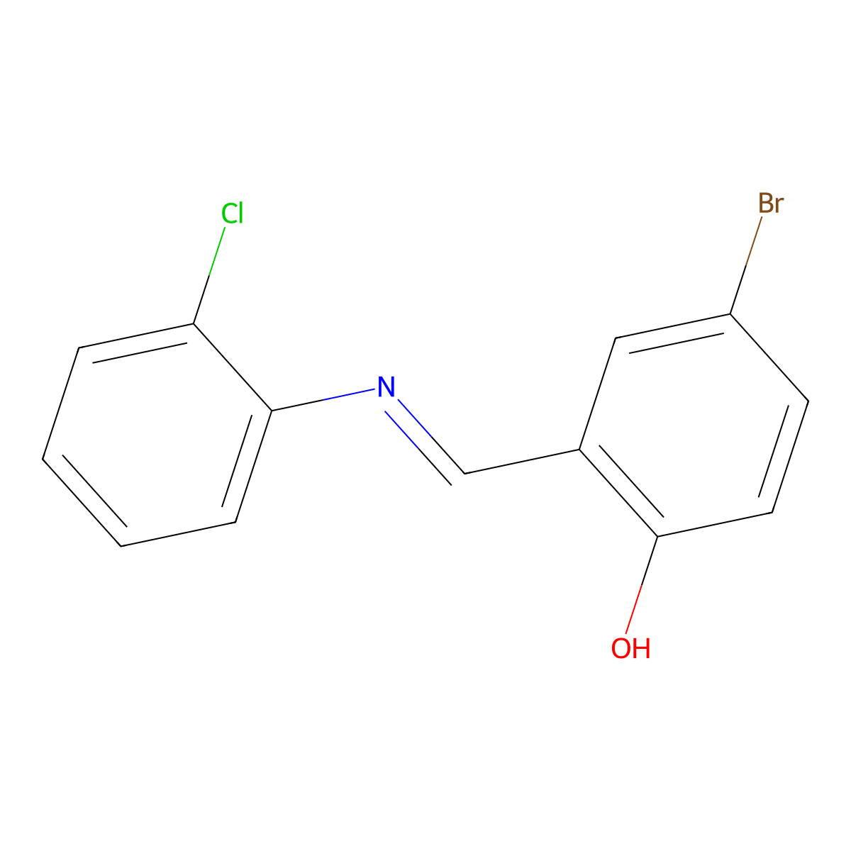 Phenol, 4-bromo-2-[[(2-chlorophenyl)imino]methyl]- molecular structure, CAS 1337968-98-5