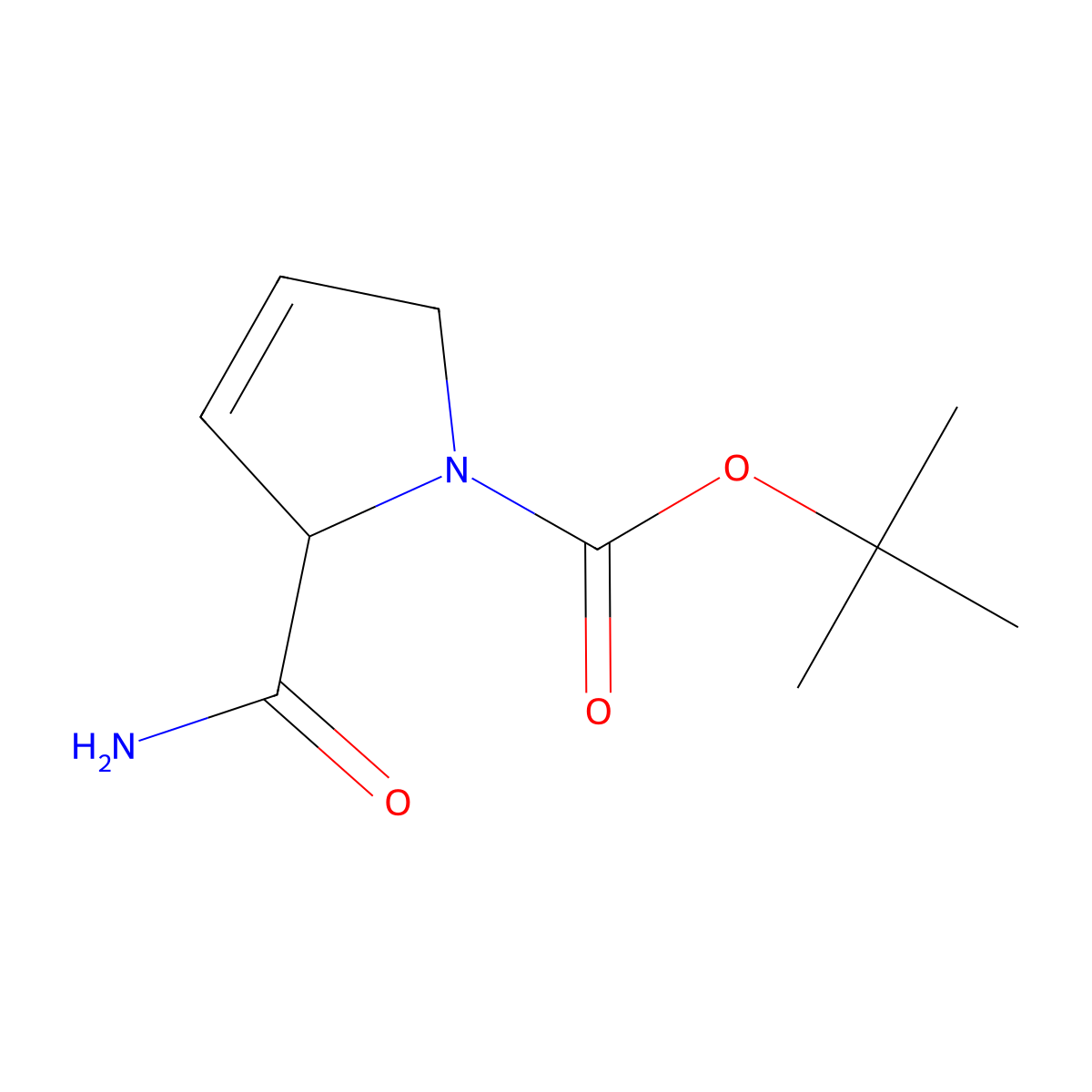 Tert-butyl 2-carbamoyl-2,5-dihydropyrrole-1-carboxylate molecular structure, CAS 1337984-46-9