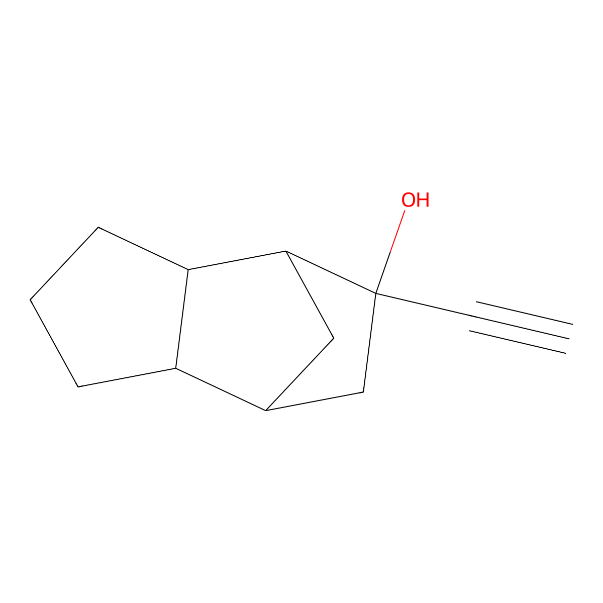 8-Ethynyltricyclo[5.2.1.0,2,6]decan-8-ol molecular structure, CAS 13380-92-2
