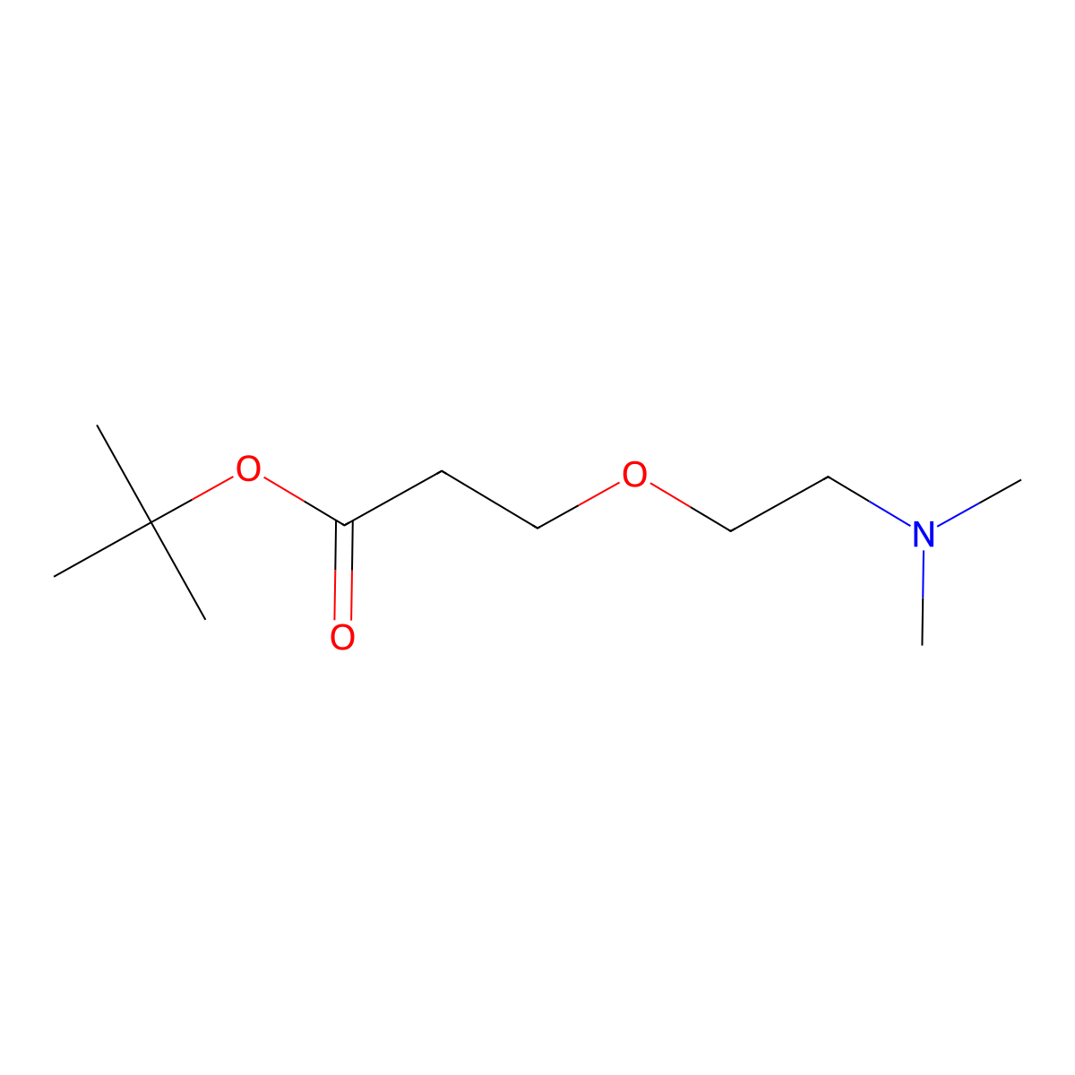 Tert-butyl 3-(2-(dimethylamino)ethoxy)propanoate molecular structure, CAS 133803-62-0