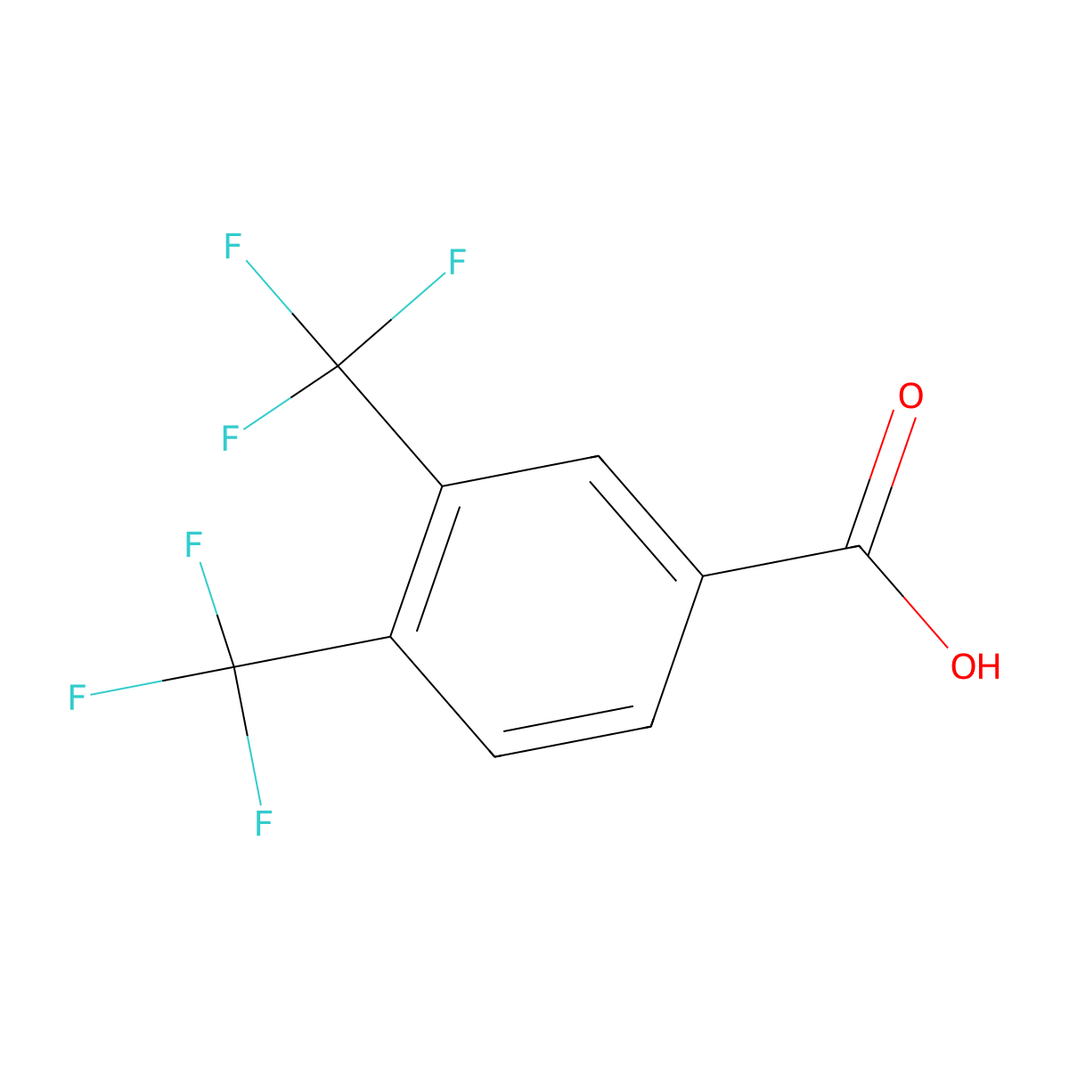 3,4-Bis(trifluoromethyl)benzoic acid molecular structure, CAS 133804-66-7