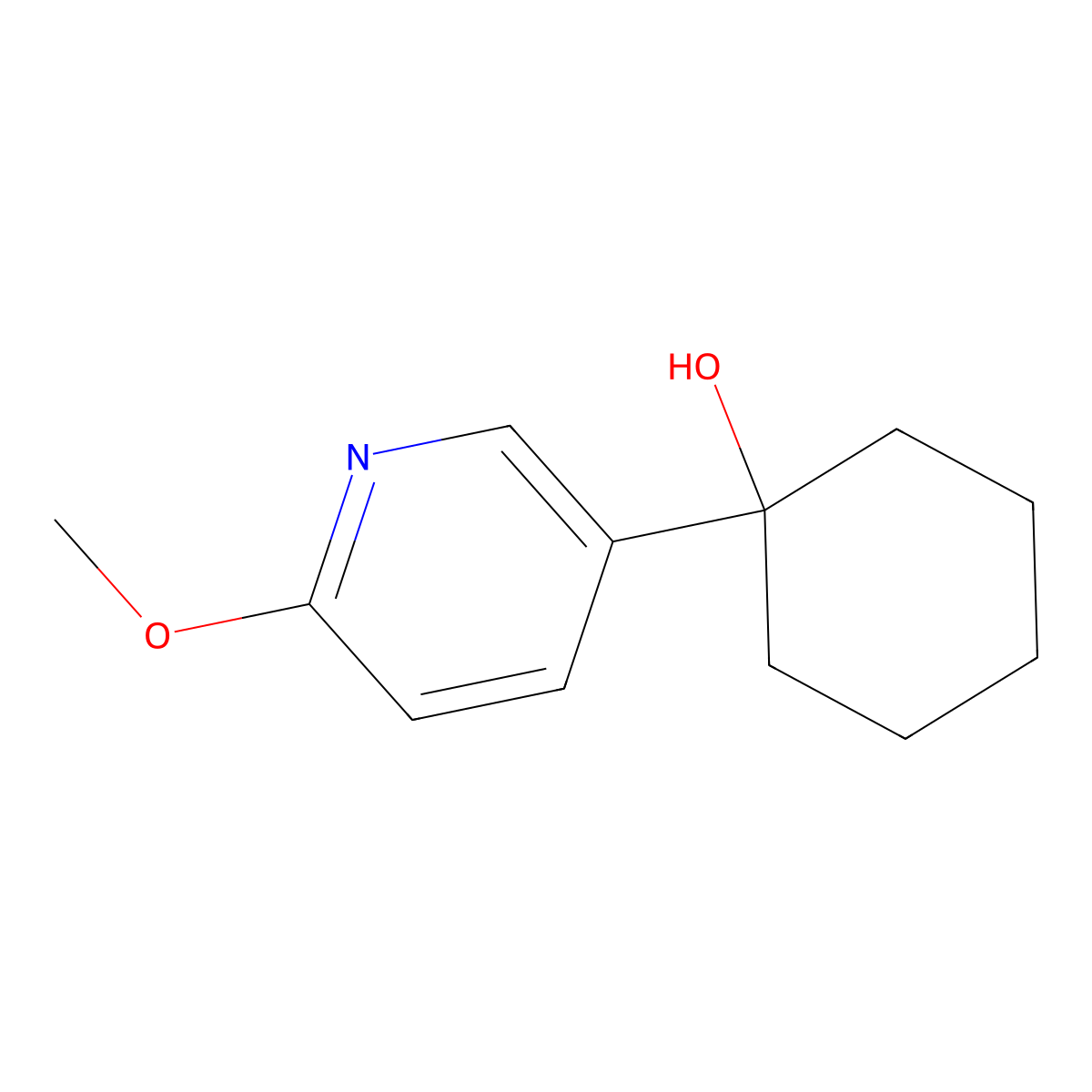 1-(6-Methoxy-3-pyridinyl)cyclohexanol molecular structure, CAS 133806-34-5