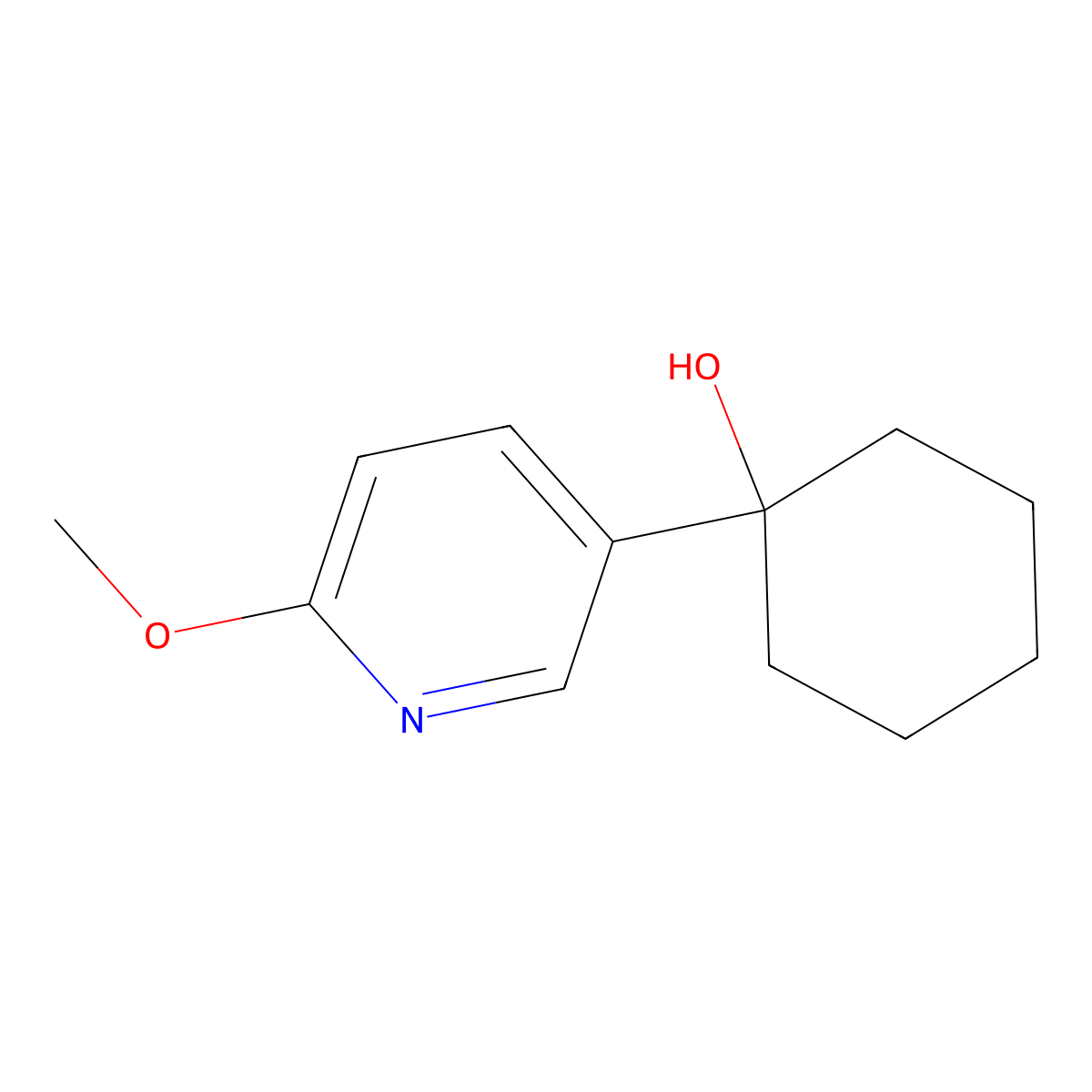 1-(6-Methoxy-3-pyridinyl)cyclohexanol molecular structure, CAS 133806-34-5