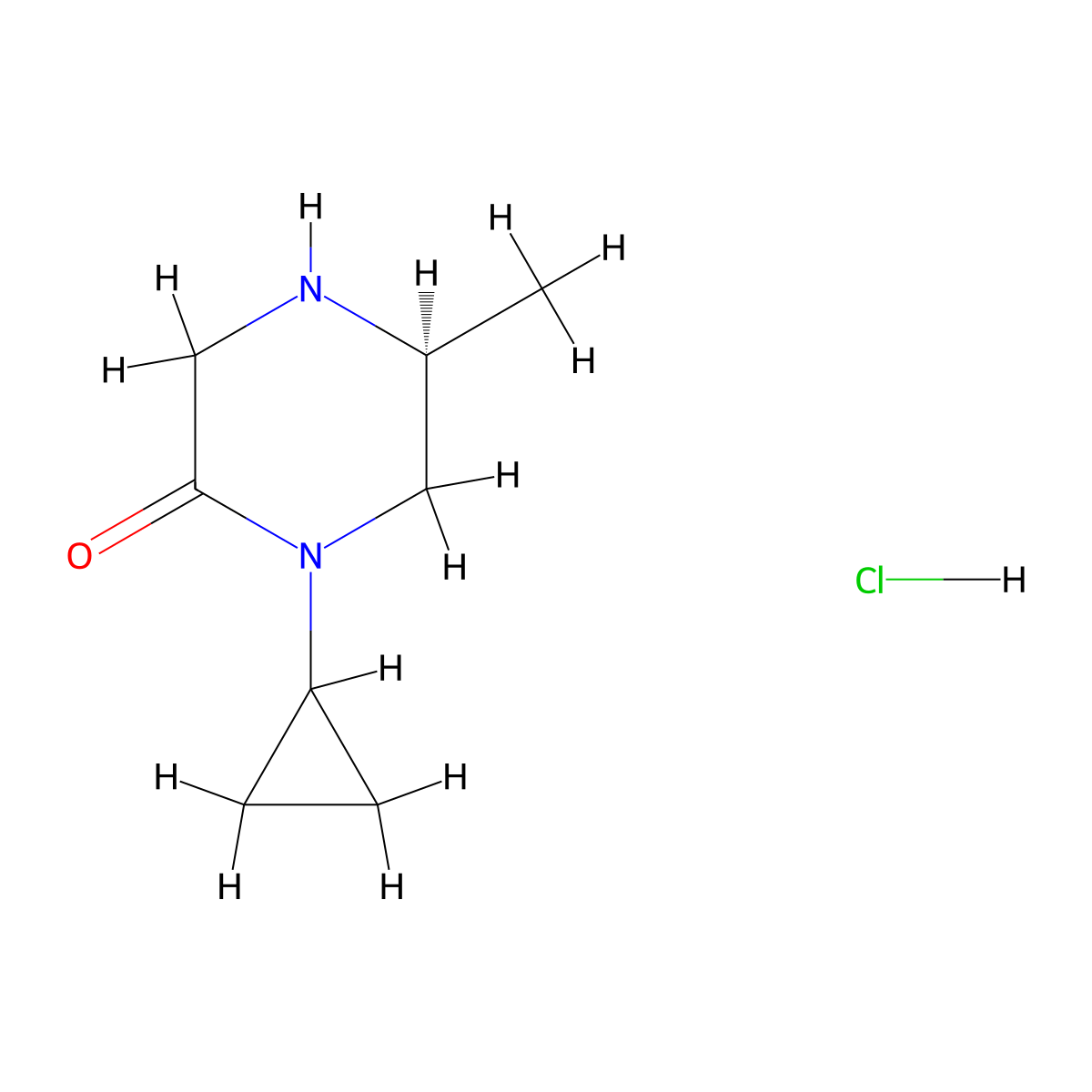 (S)-1-Cyclopropyl-5-methylpiperazin-2-one hydrochloride molecular structure, CAS 1338075-15-2