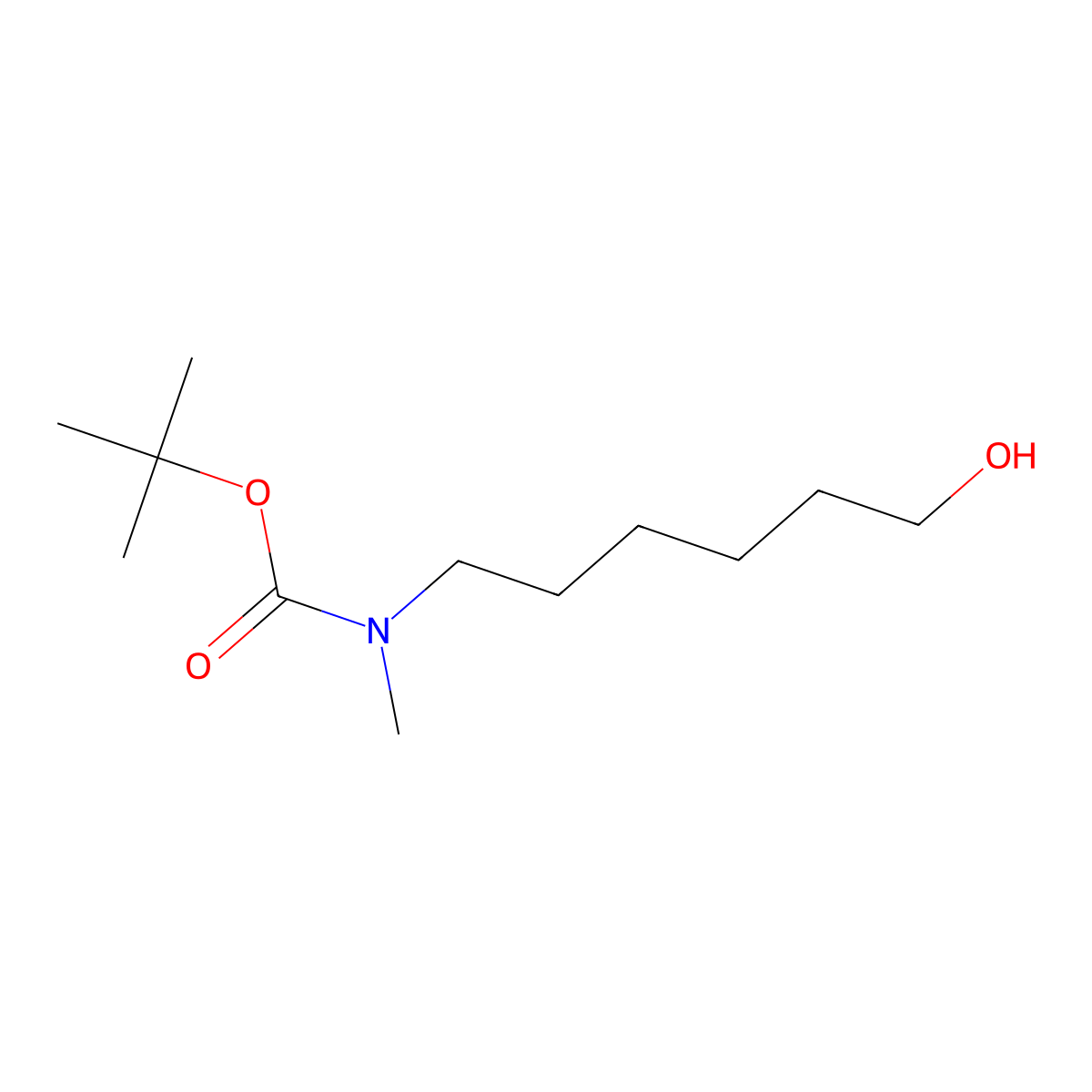 Tert-butyl (6-hydroxyhexyl)(methyl)carbamate molecular structure, CAS 1338075-62-9