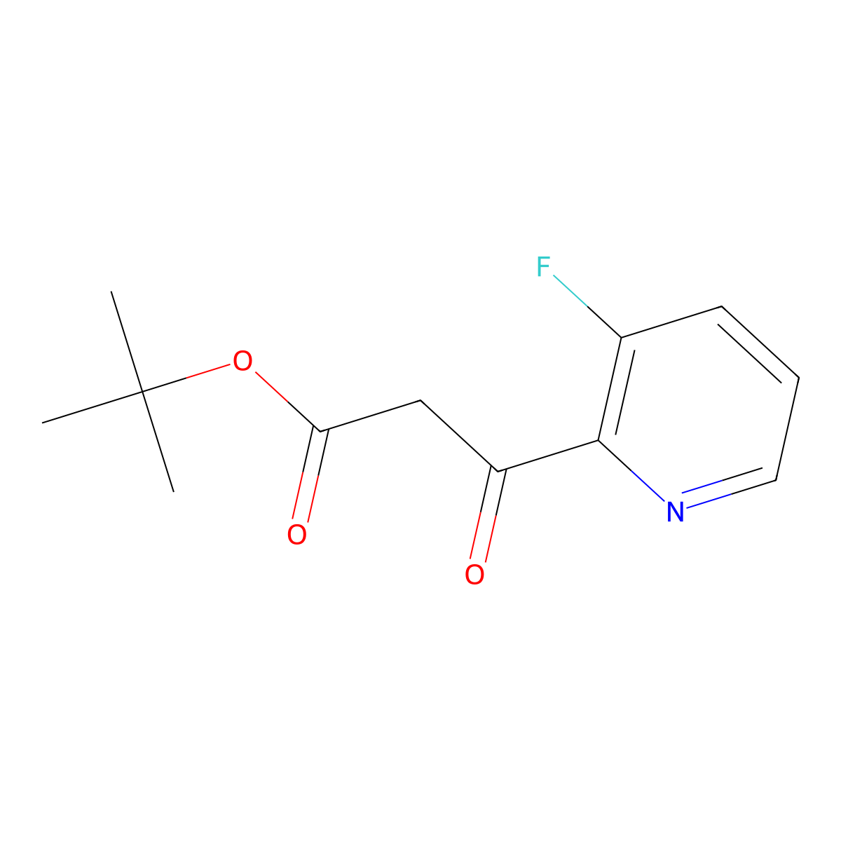 Tert-butyl 3-(3-fluoropyridin-2-yl)-3-oxopropanoate molecular structure, CAS 1338091-30-7