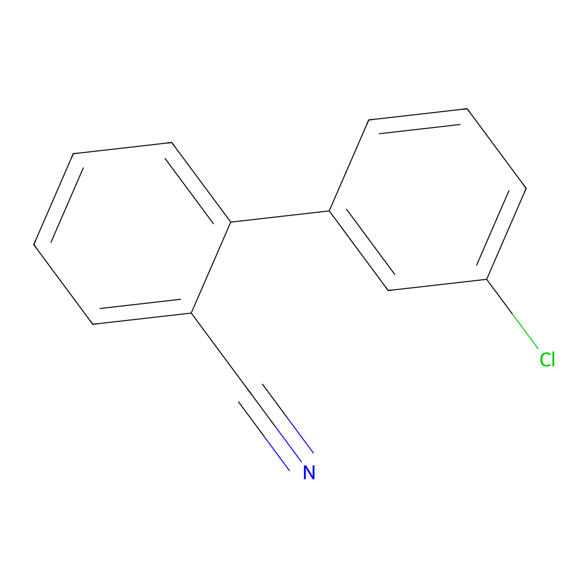 2-(3-Chlorophenyl)benzonitrile molecular structure, CAS 1338095-85-4