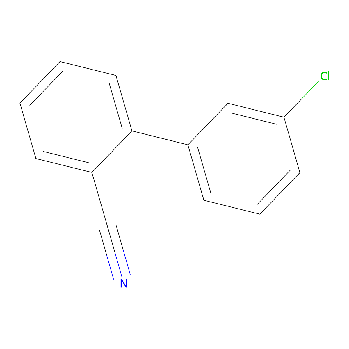2-(3-Chlorophenyl)benzonitrile molecular structure, CAS 1338095-85-4
