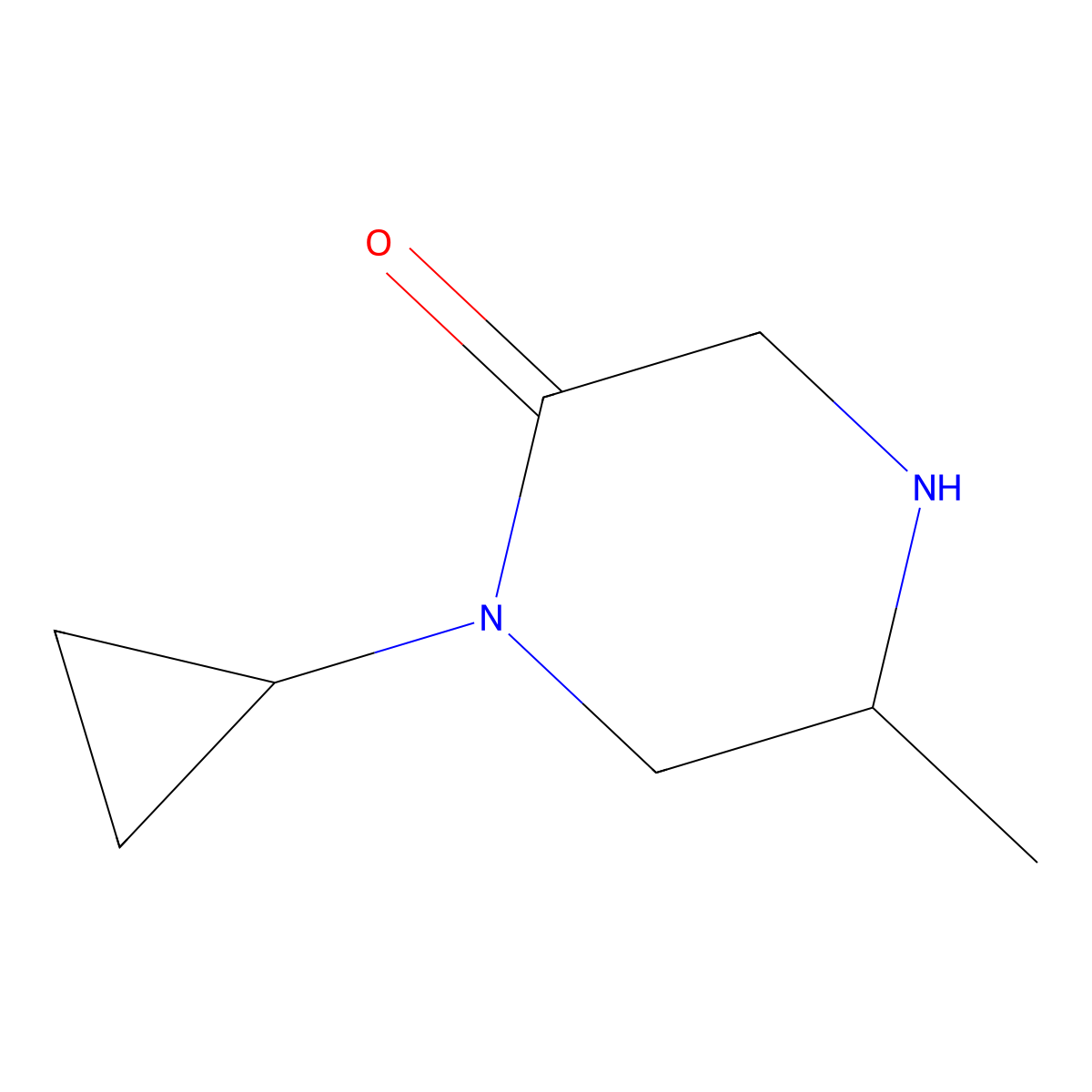 (S)-1-Cyclopropyl-5-methylpiperazin-2-one molecular structure, CAS 1338169-55-3