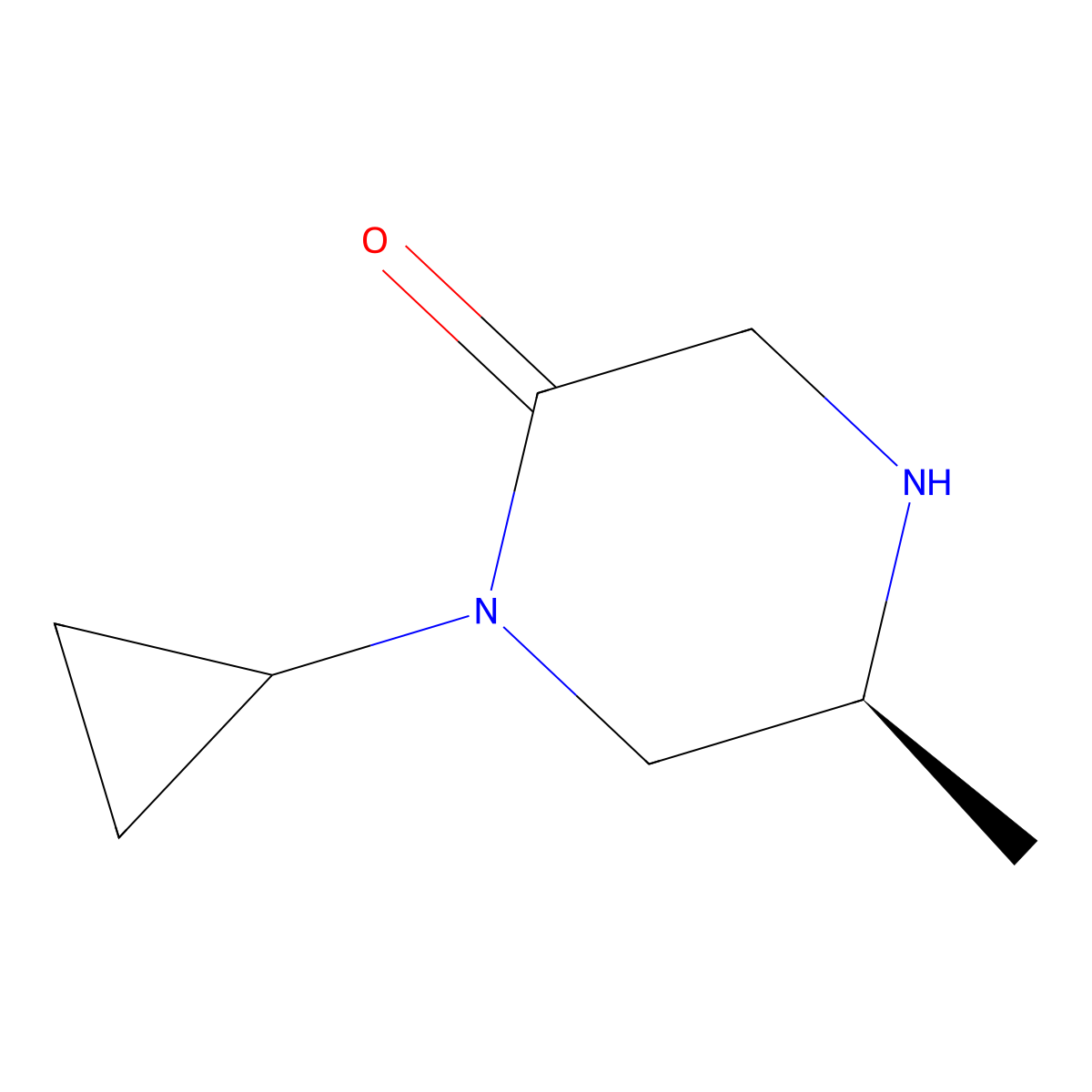(S)-1-Cyclopropyl-5-methylpiperazin-2-one molecular structure, CAS 1338169-55-3