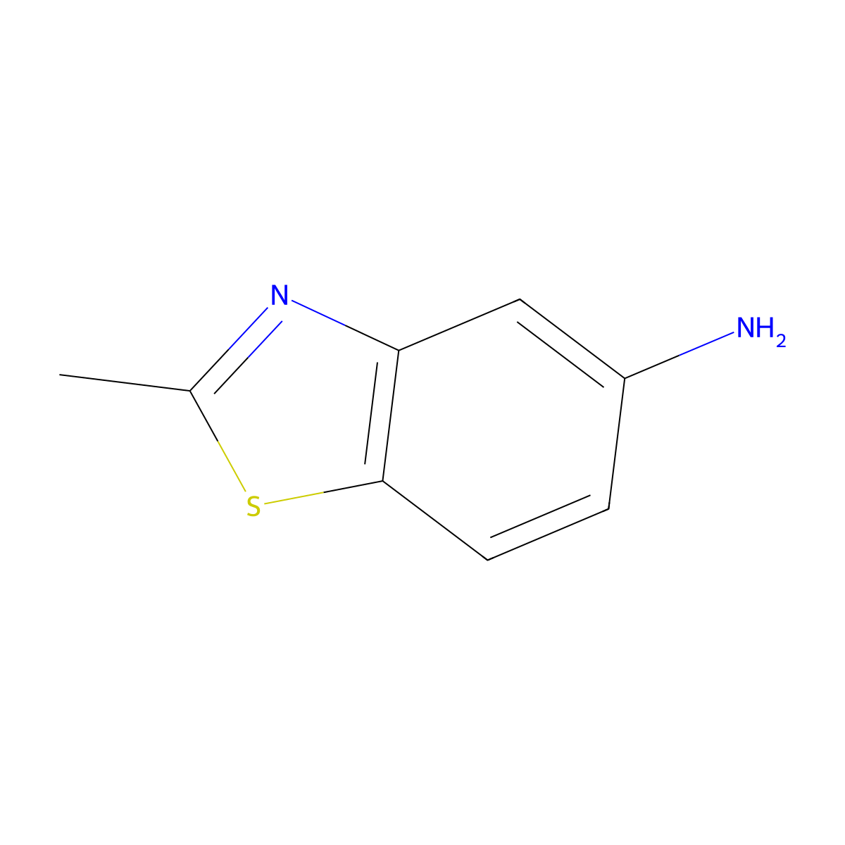 5-Benzothiazolamine, 2-methyl- molecular structure, CAS 13382-43-9