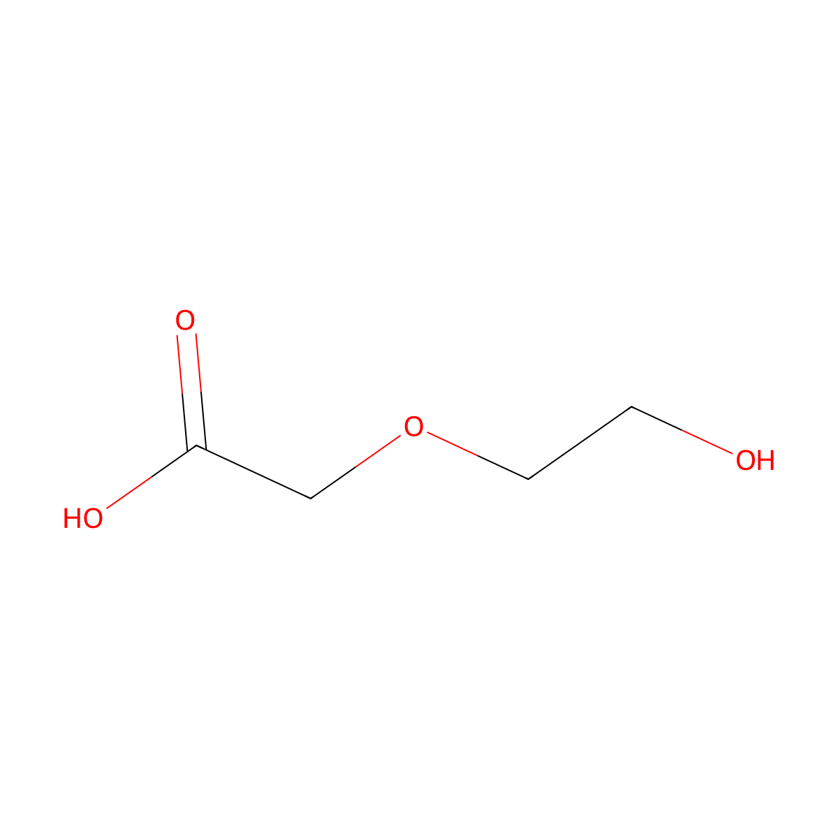 (2-Hydroxyethoxy)acetic acid molecular structure, CAS 13382-47-3