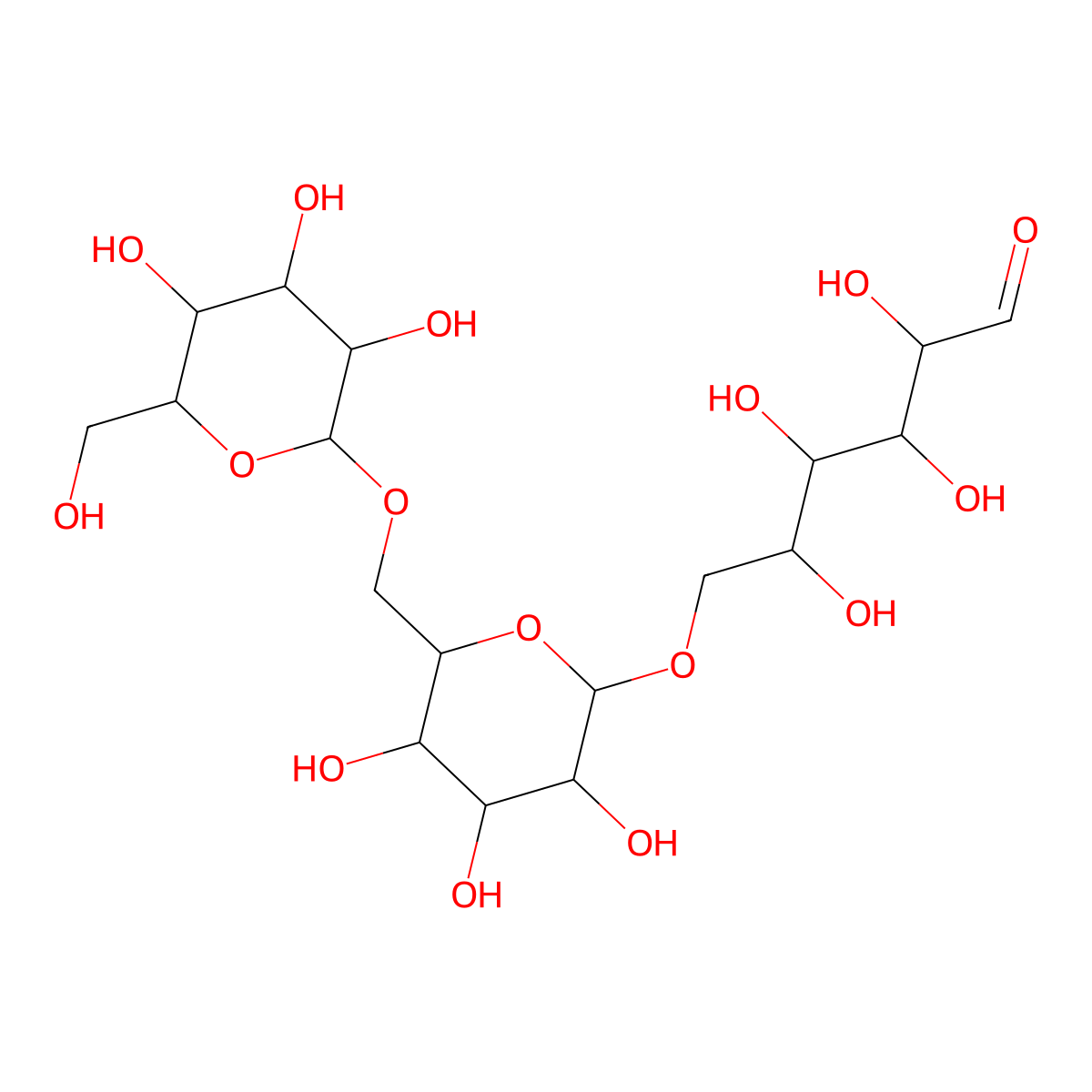 Manninotriose molecular structure, CAS 13382-86-0