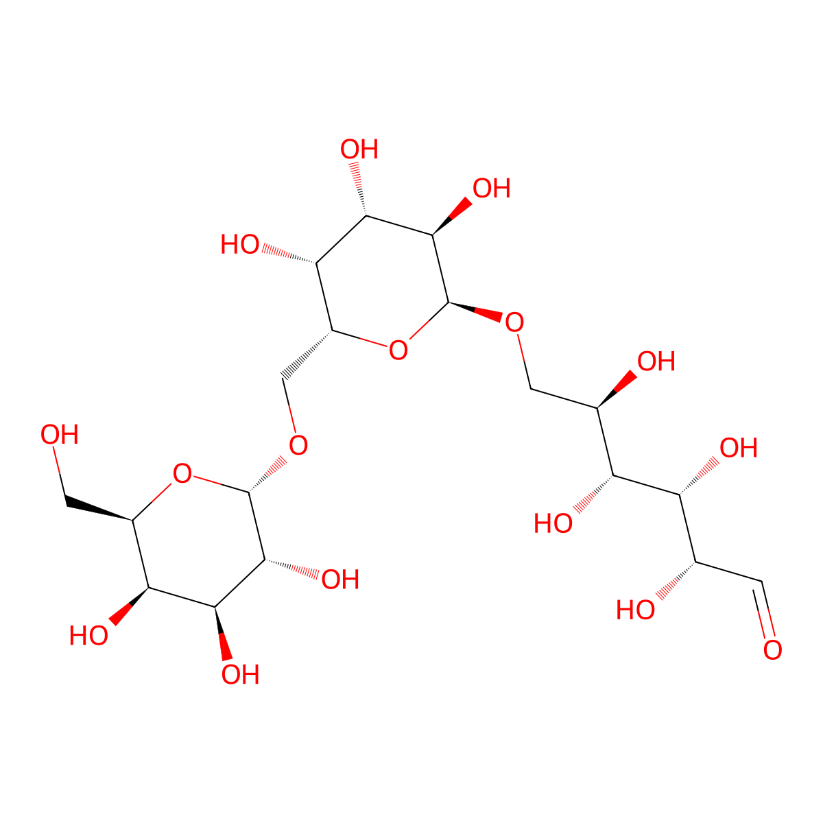 Manninotriose molecular structure, CAS 13382-86-0