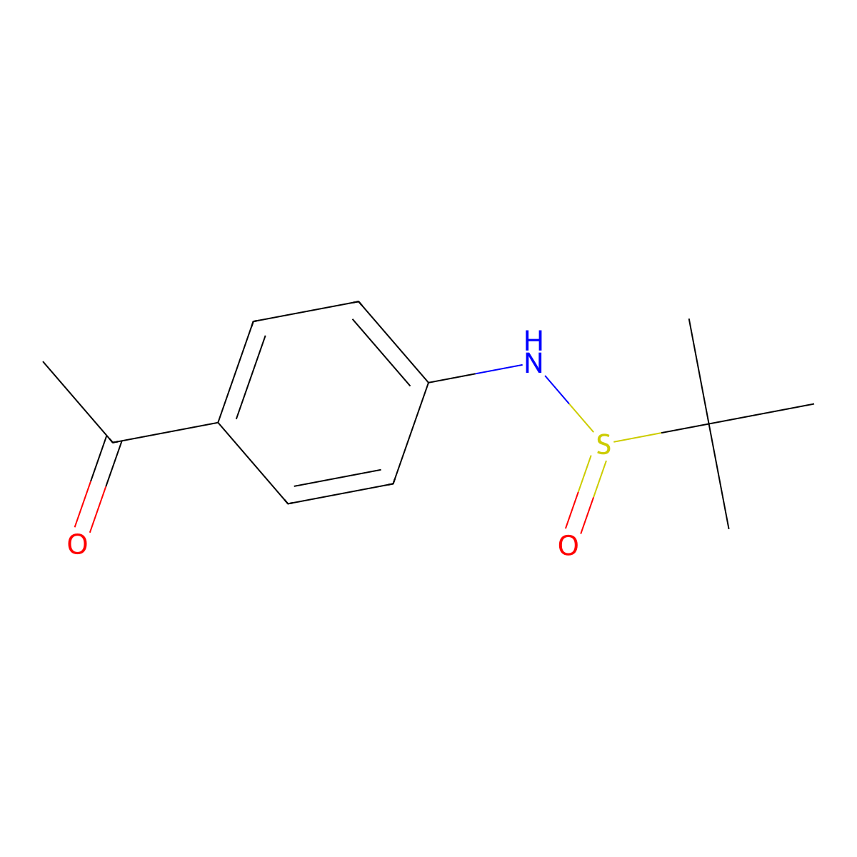 N-(4-acetylphenyl)-2-methylpropane-2-sulfinamide molecular structure, CAS 1338209-84-9