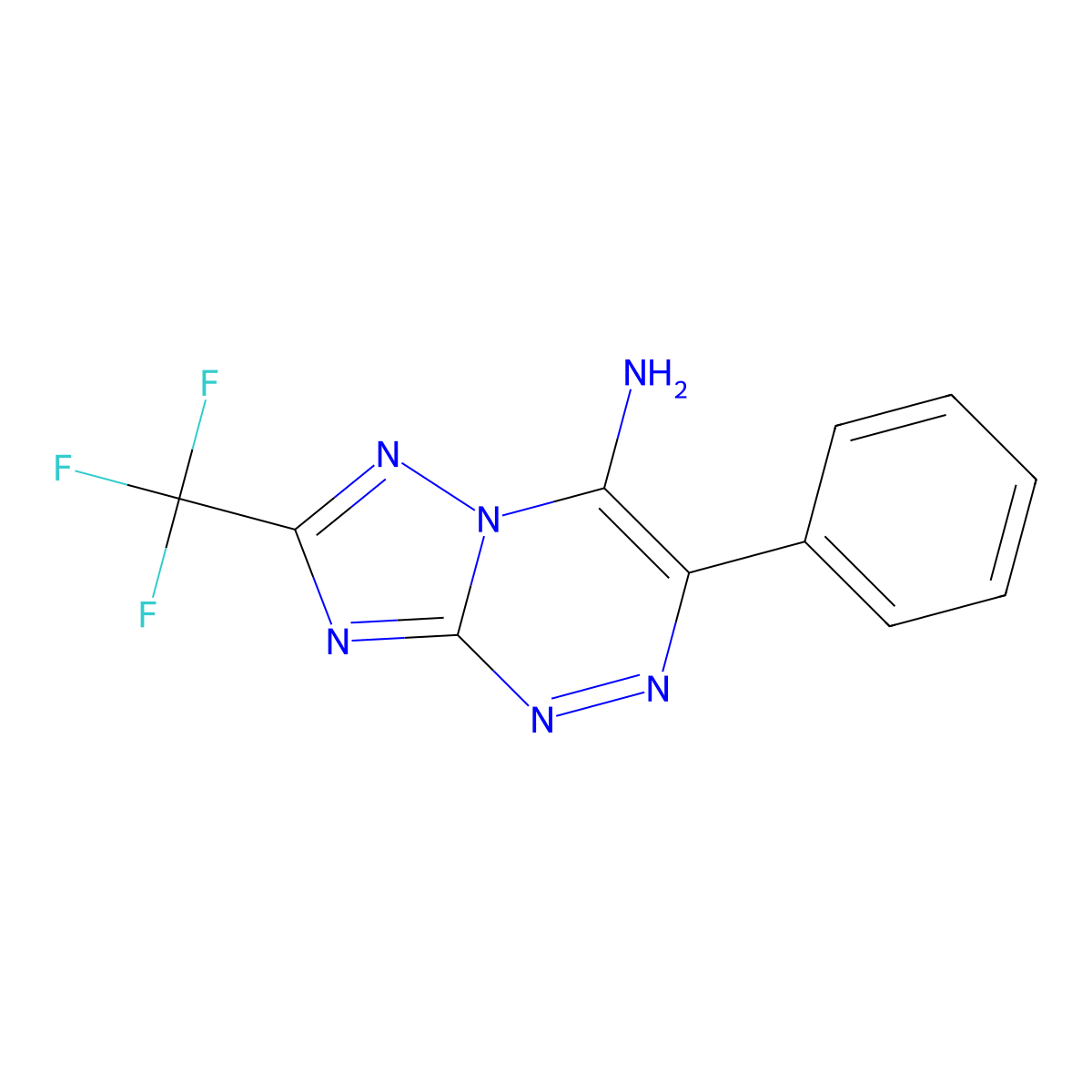 3-Phenyl-7-(trifluoromethyl)-[1,2,4]triazolo[5,1-c][1,2,4]triazin-4-amine molecular structure, CAS 1338218-84-0