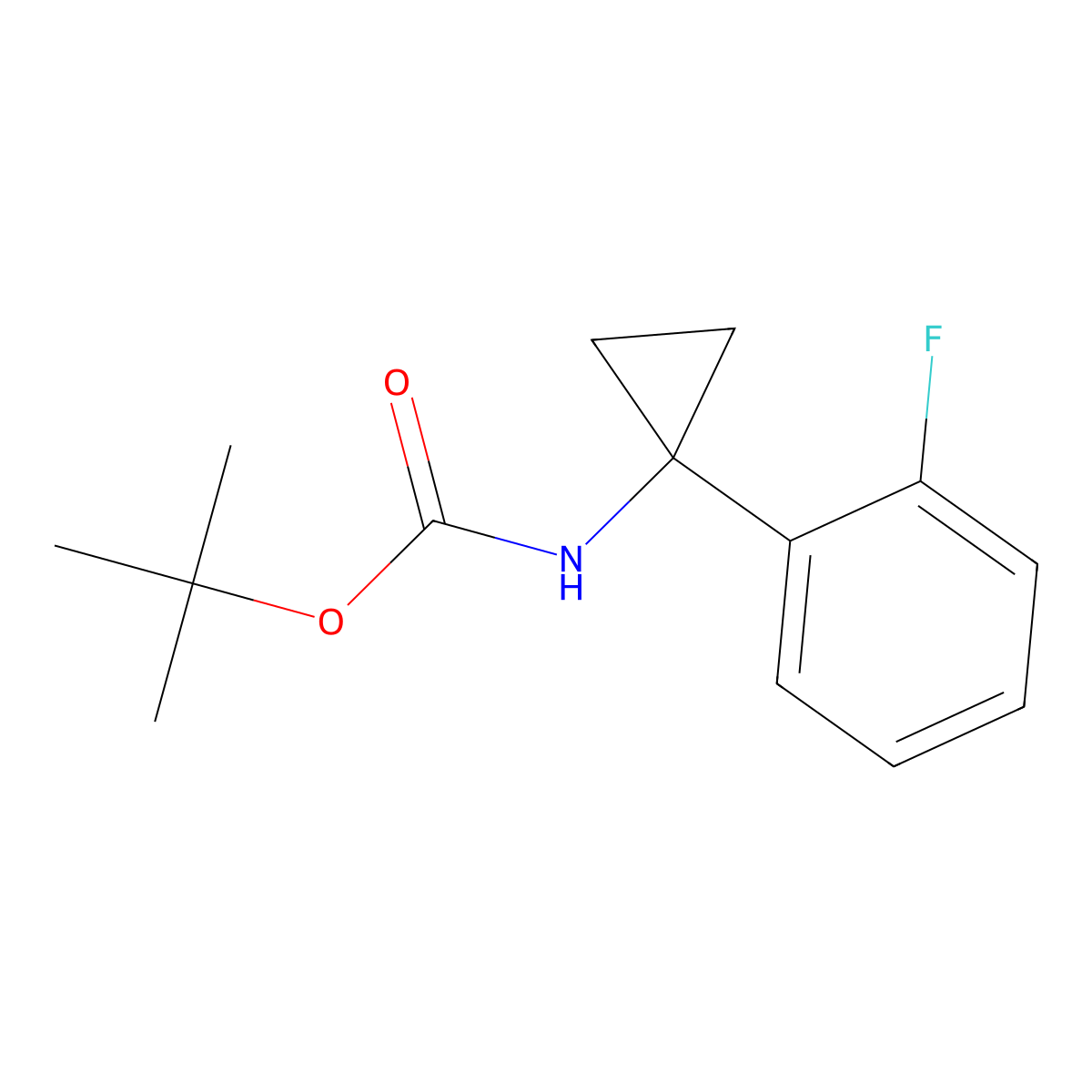 tert-Butyl N-[1-(2-fluorophenyl)cyclopropyl]carbamate molecular structure, CAS 1338218-86-2