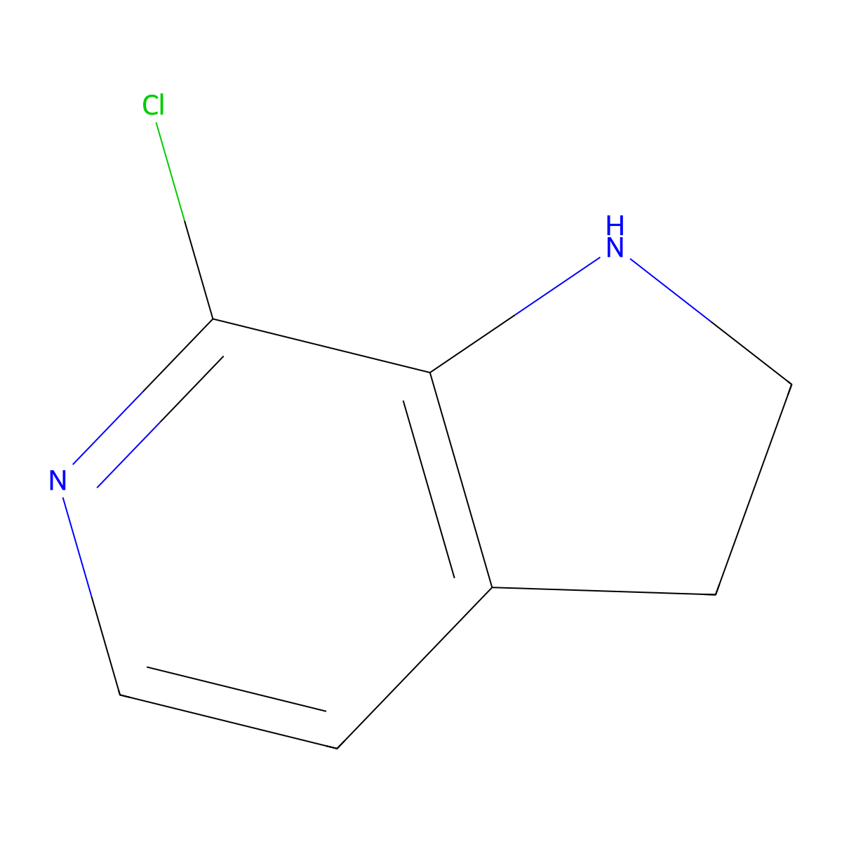 7-Chloro-1H,2H,3H-pyrrolo[2,3-C]pyridine molecular structure, CAS 1338219-65-0