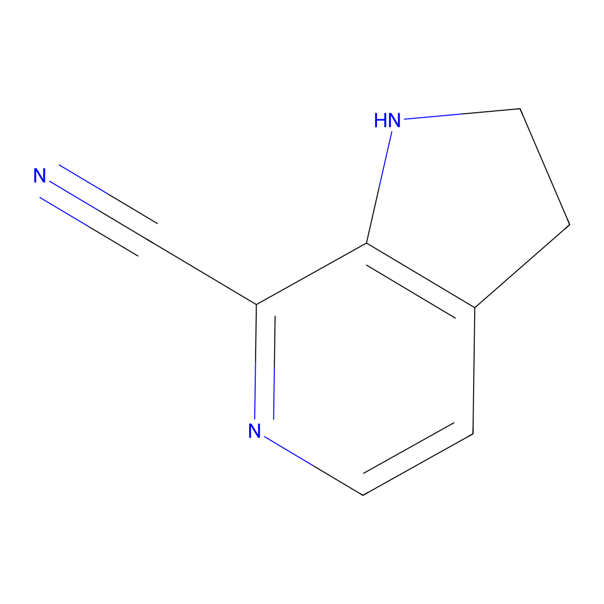 2,3-Dihydro-1H-pyrrolo[2,3-c]pyridine-7-carbonitrile molecular structure, CAS 1338219-66-1