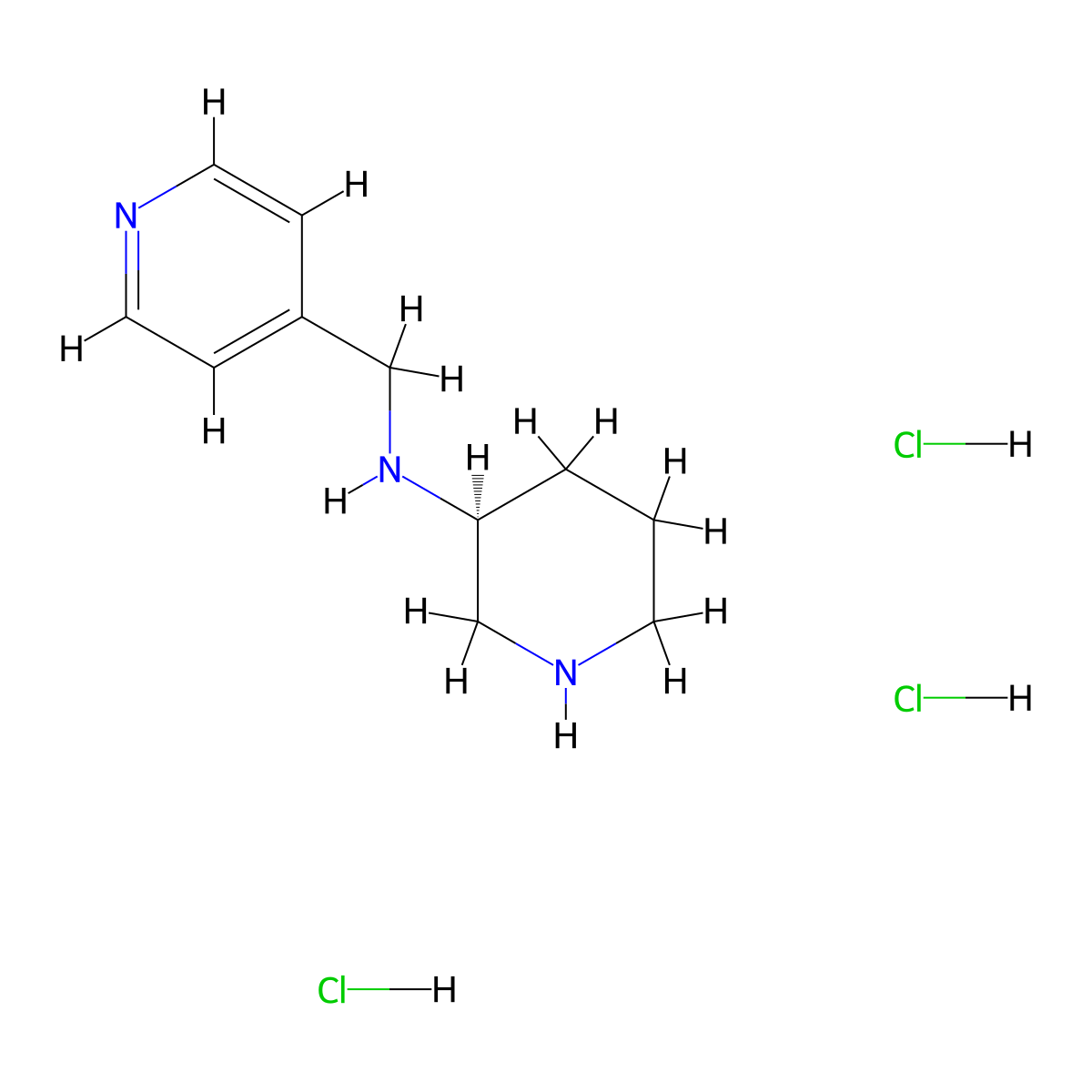 (S)-N-(Pyridin-4-ylmethyl)piperidin-3-amine trihydrochloride molecular structure, CAS 1338222-11-9