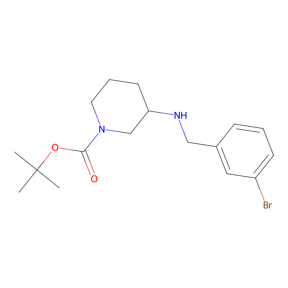 (S)-tert-Butyl 3-((3-bromobenzyl)amino)piperidine-1-carboxylate molecular structure, CAS 1338222-17-5
