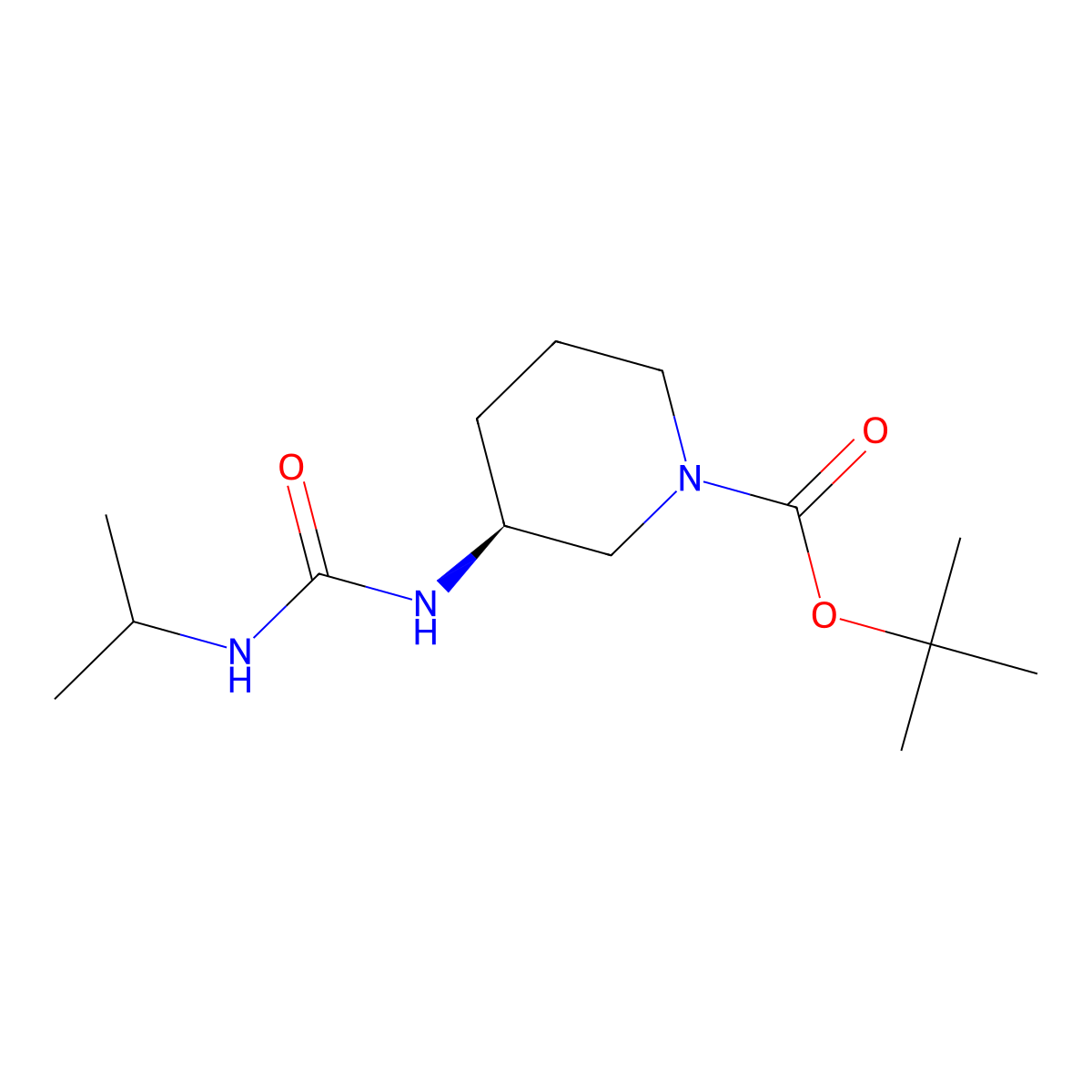 (S)-tert-Butyl 3-(3-isopropylureido)piperidine-1-carboxylate molecular structure, CAS 1338222-22-2