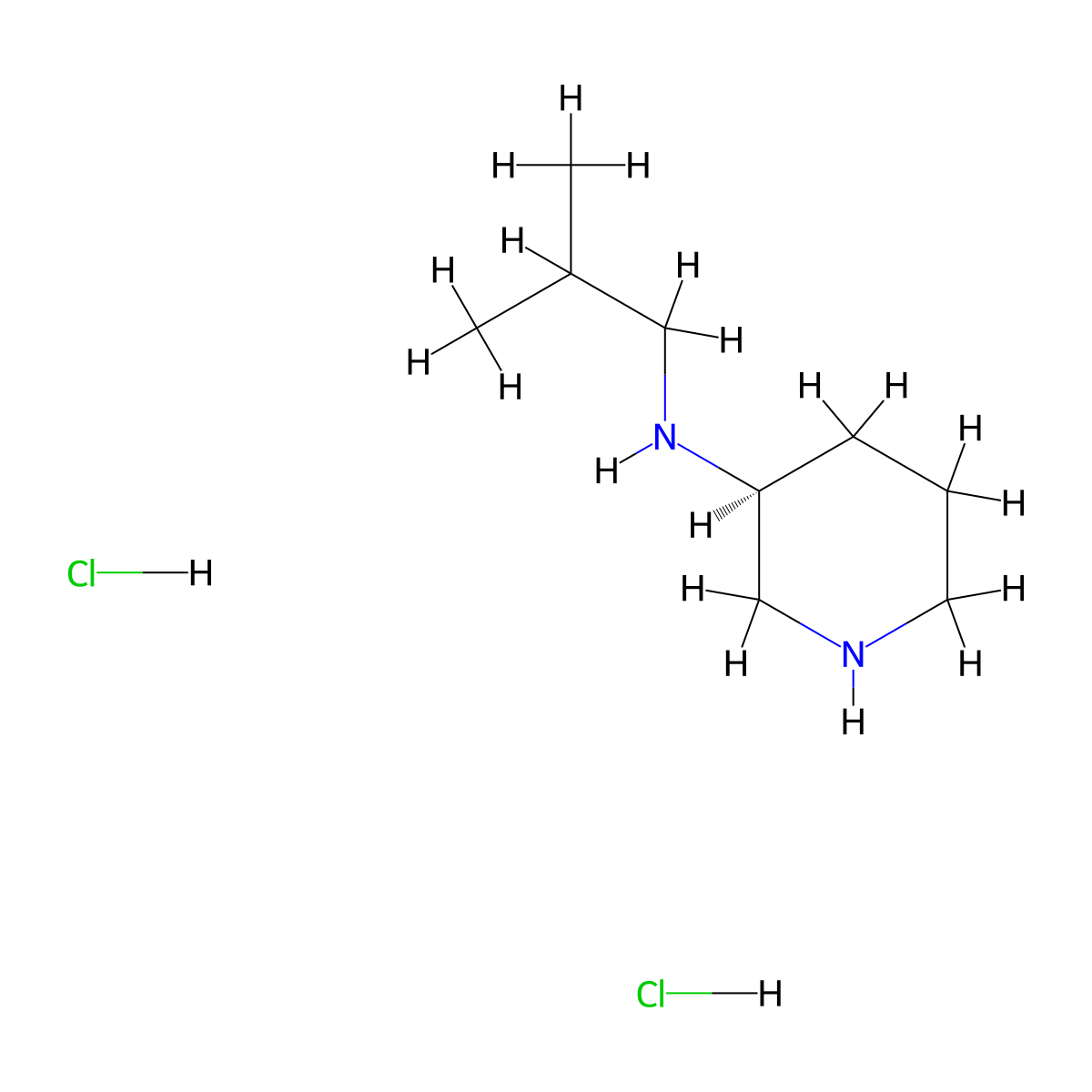 (S)-N-(2-Methylpropyl)piperidin-3-aminedihydrochloride molecular structure, CAS 1338222-25-5